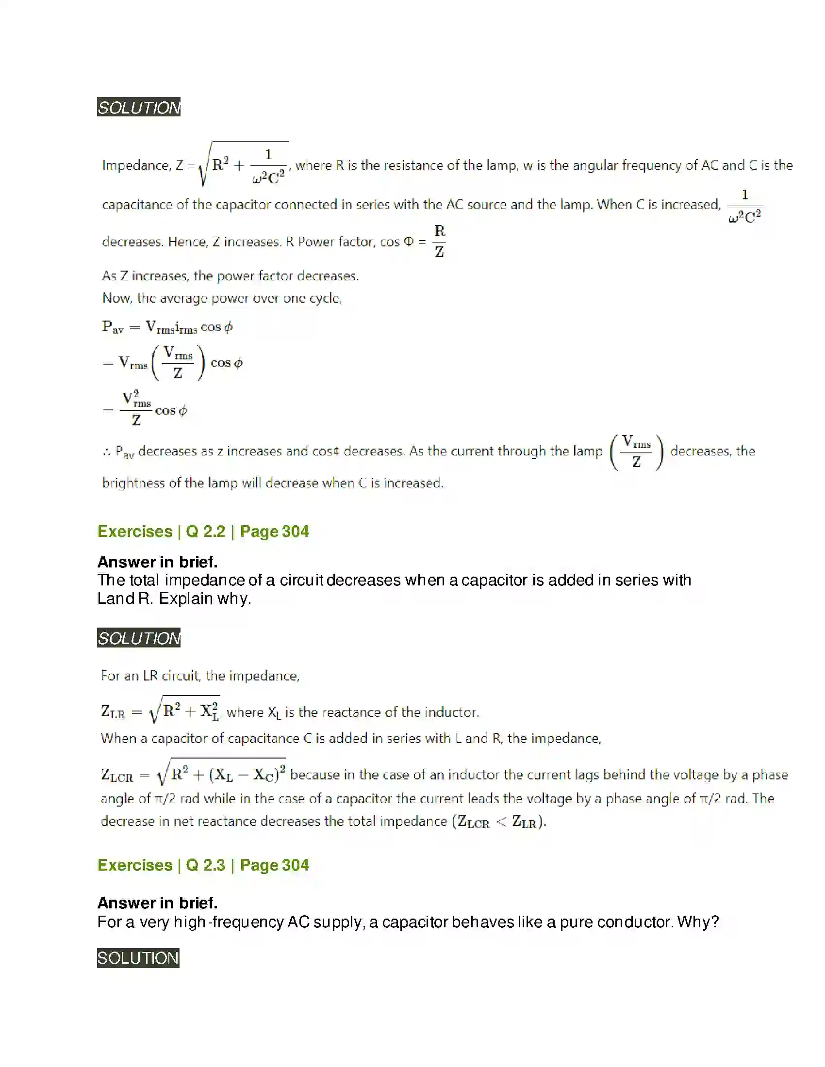 Maharashtra Board Class 12th Physics AC Circuits Solution 5