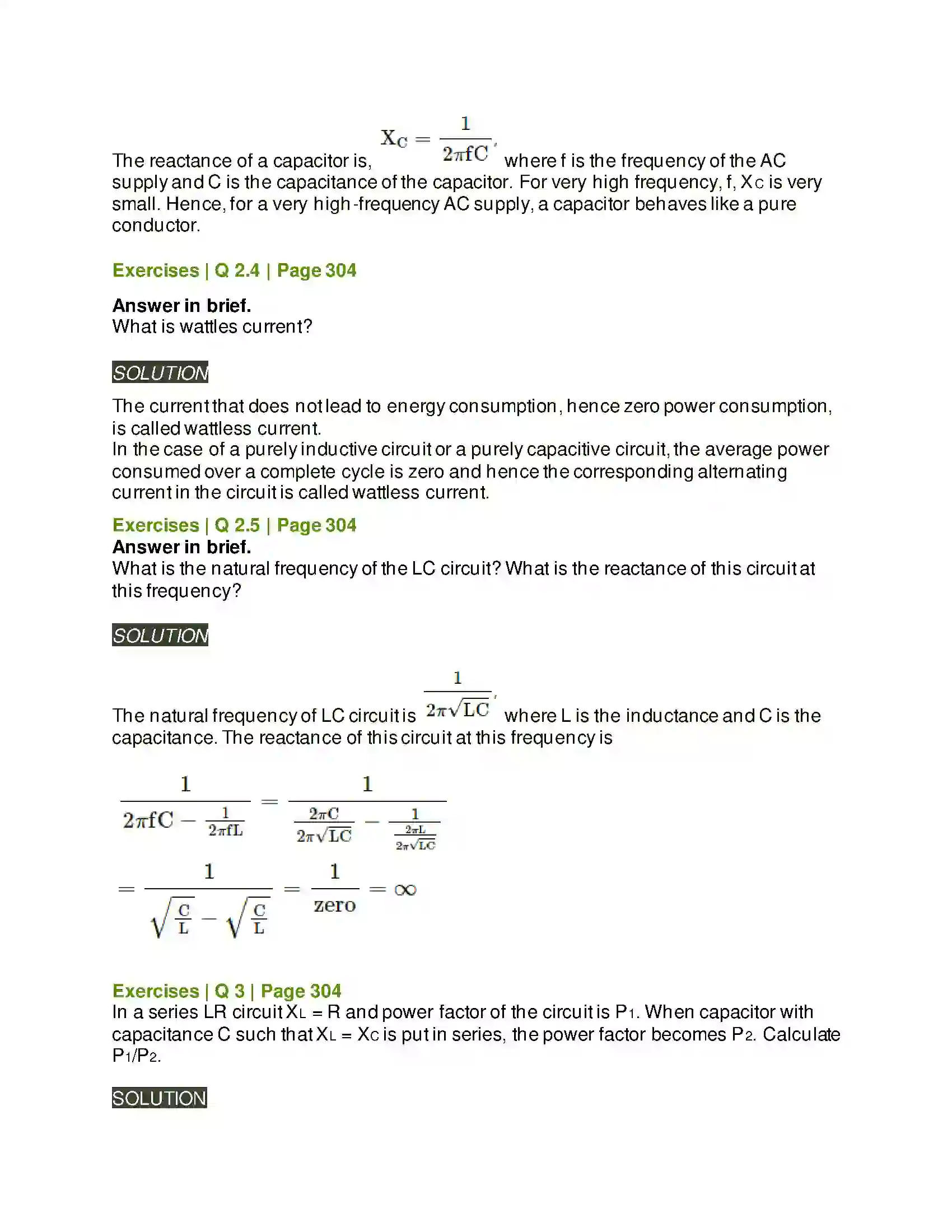 Maharashtra Board Class 12th Physics AC Circuits Solution 6