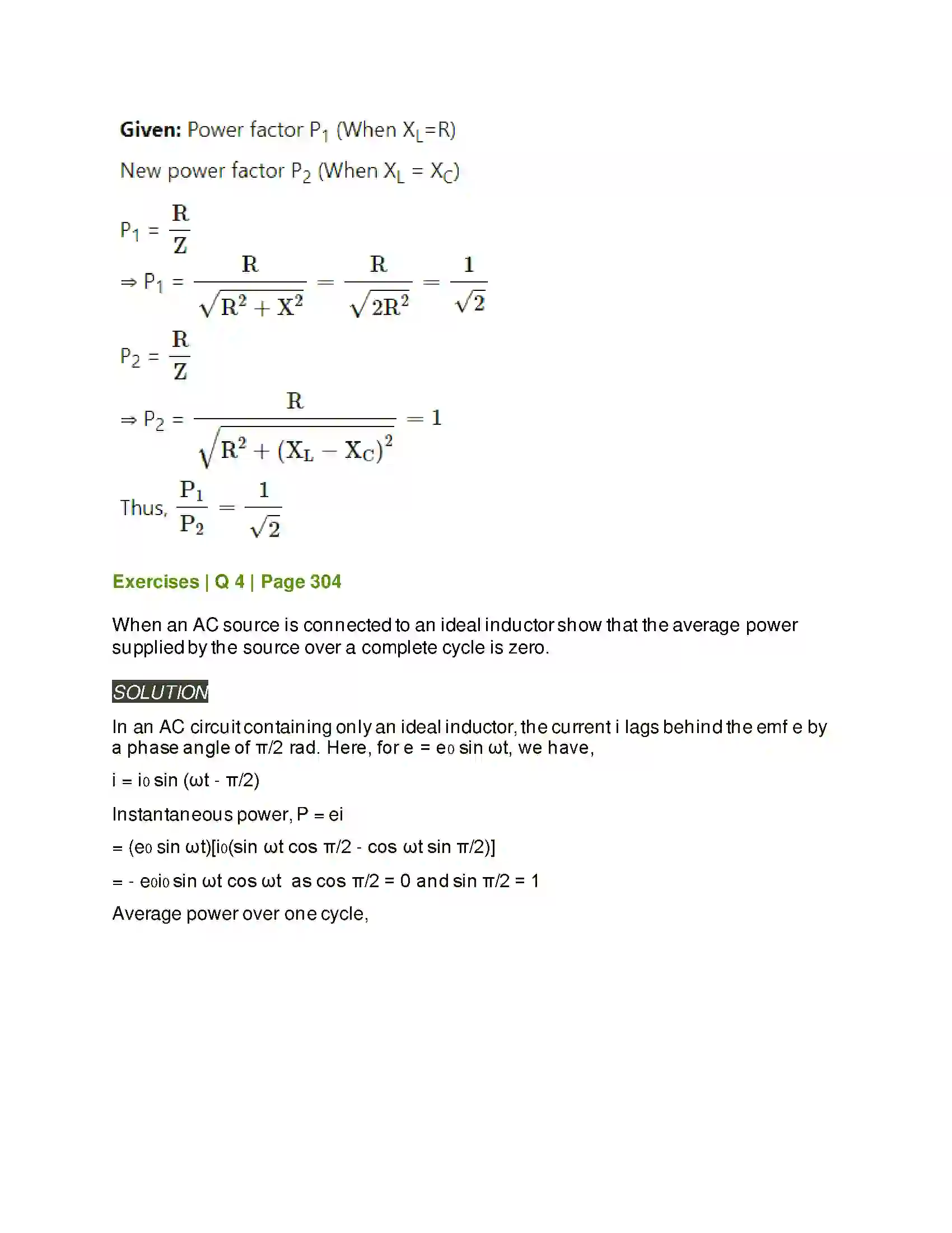 Maharashtra Board Class 12th Physics AC Circuits Solution 7