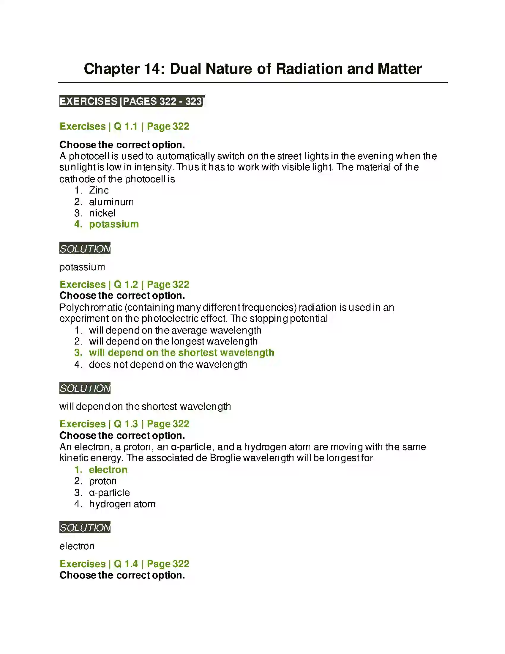 Maharashtra Board Class 12th Physics Dual Nature of Radiation and Matter Solution 1