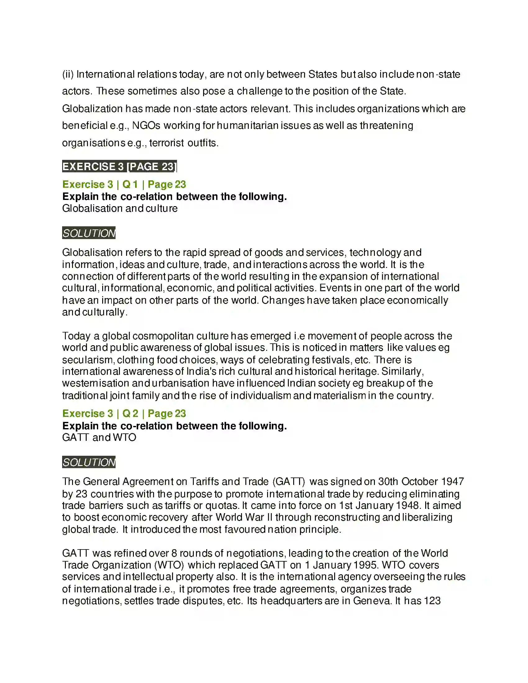 Maharashtra Board Class 12th Political Science Key Concepts and Issues Since 1991 Globalisation Solution 3