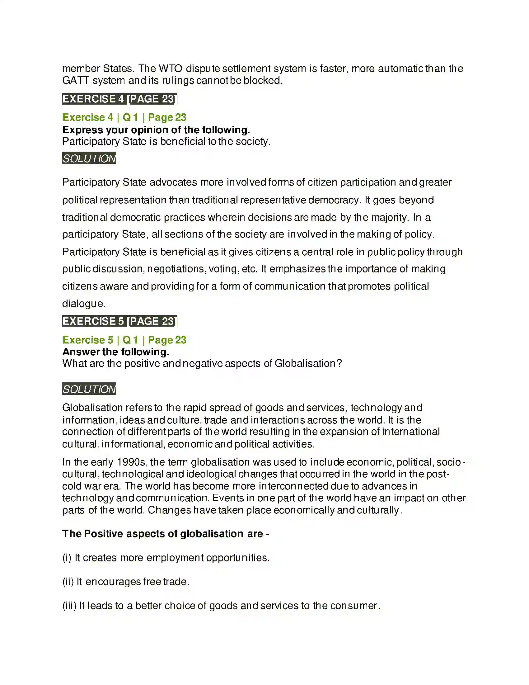 Maharashtra Board Class 12th Political Science Key Concepts and Issues Since 1991 Globalisation Solution 4