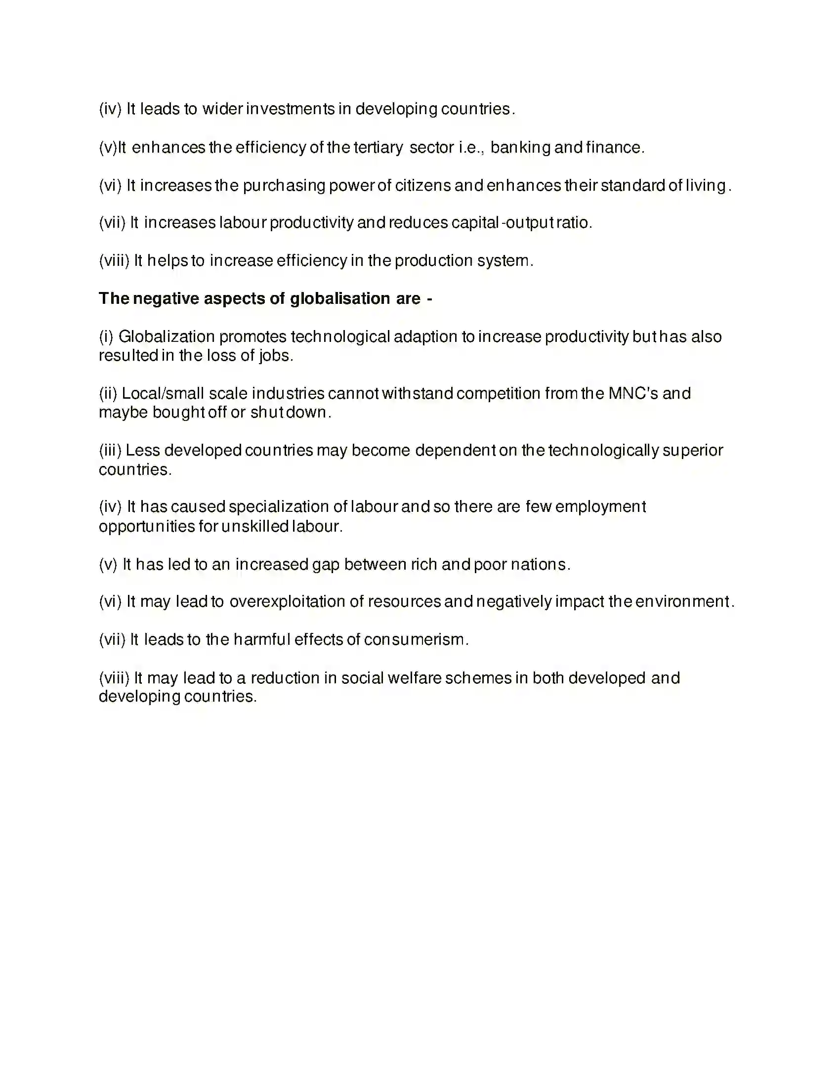 Maharashtra Board Class 12th Political Science Key Concepts and Issues Since 1991 Globalisation Solution 5