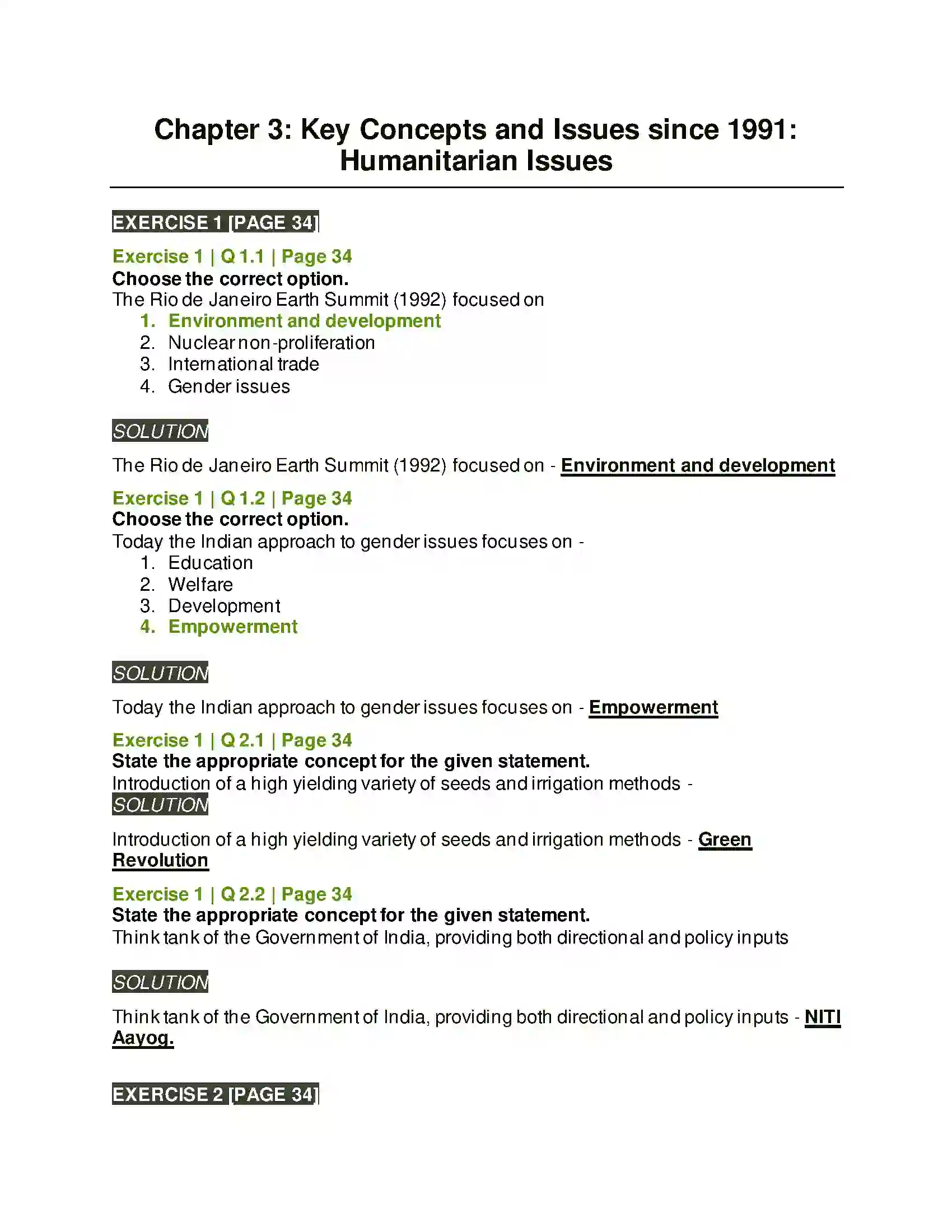 Maharashtra Board Class 12th Political Science Key Concepts and Issues Since 1991 Humanitarian Issues Solution 1