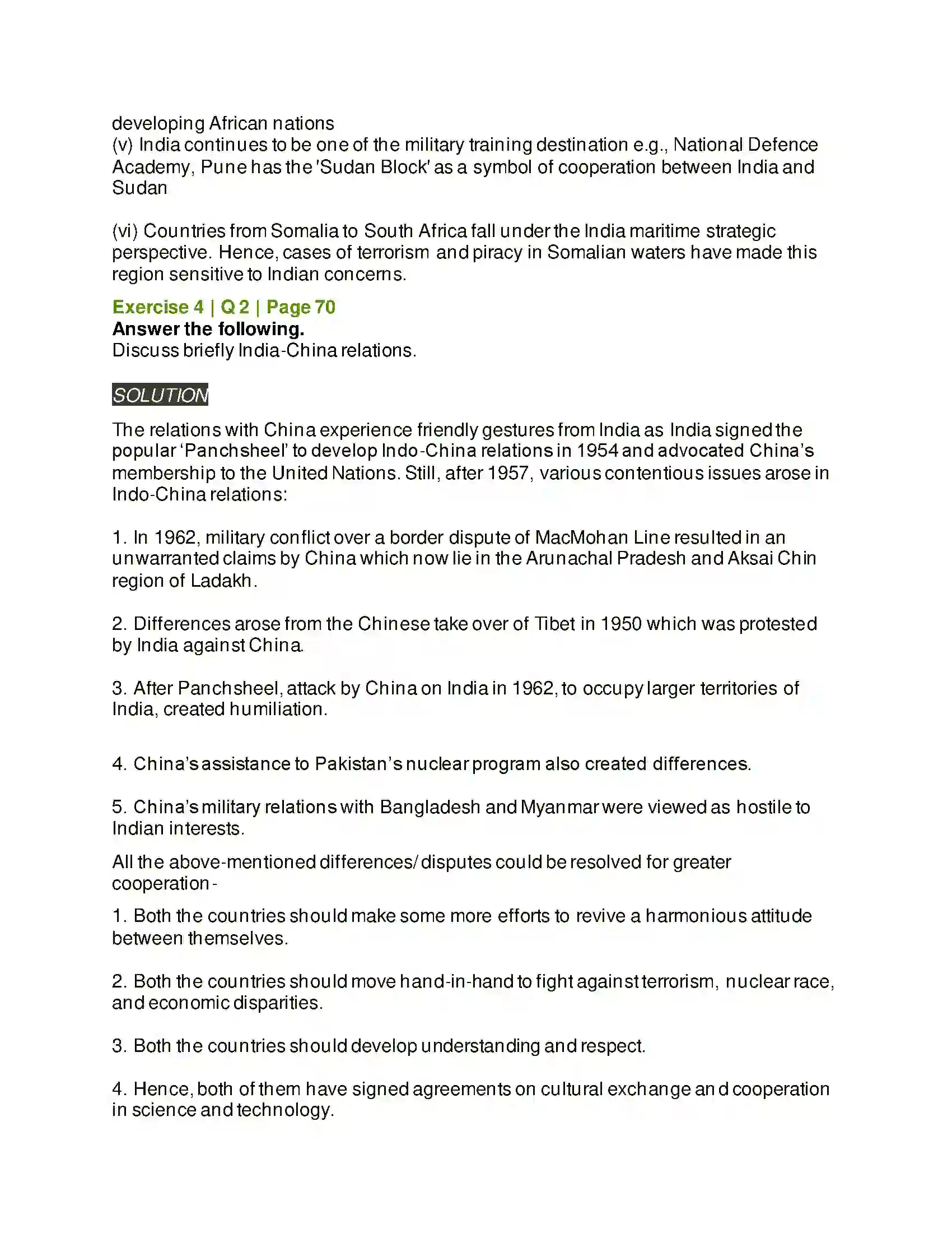Maharashtra Board Class 12th Political Science India and the World Solution 4
