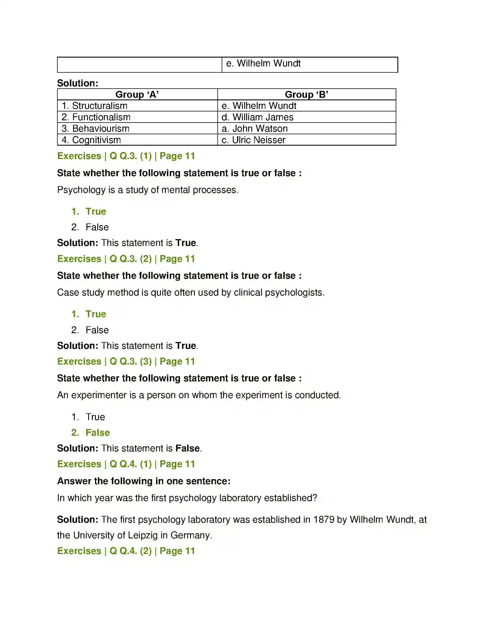 Maharashtra Board Class 12th Psychology Psychology - A Scientific Discipline Solution 2