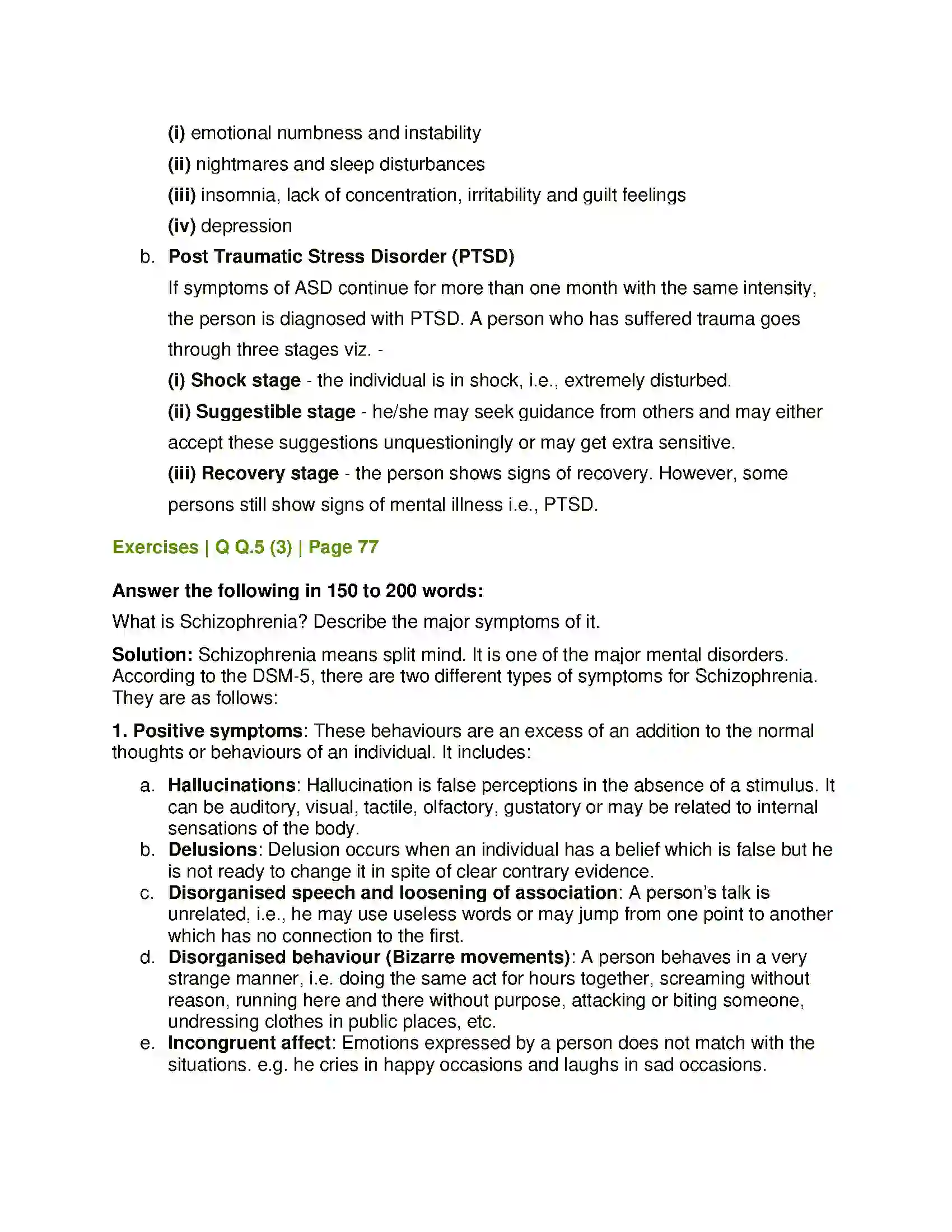 Maharashtra Board Class 12th Psychology Psychological Disorders Solution 12