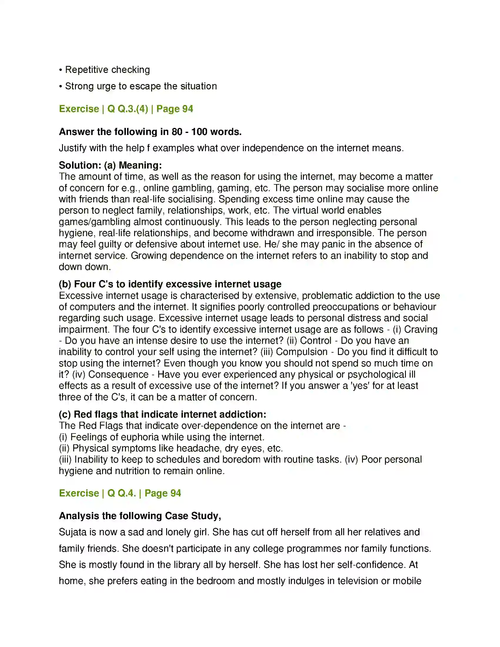 Maharashtra Board Class 12th Psychology First Aid in Mental Health Solution 6