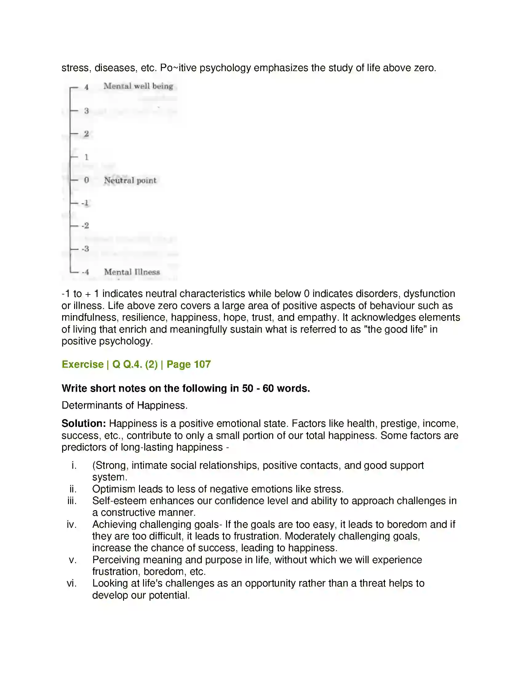 Maharashtra Board Class 12th Psychology Positive Psychology Solution 4
