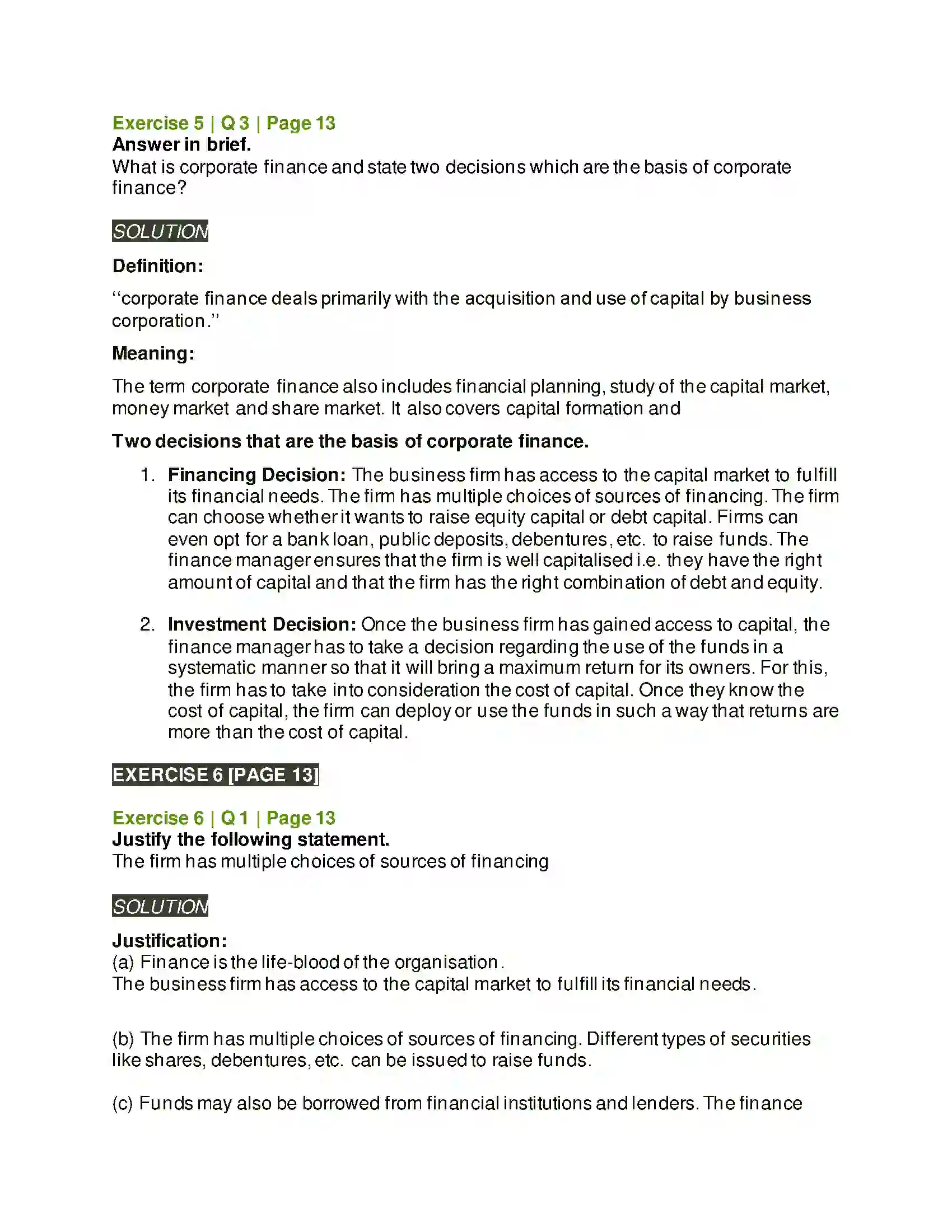 Maharashtra Board Class 12th Secretarial Practice Introduction To Corporate Finance Solution 16