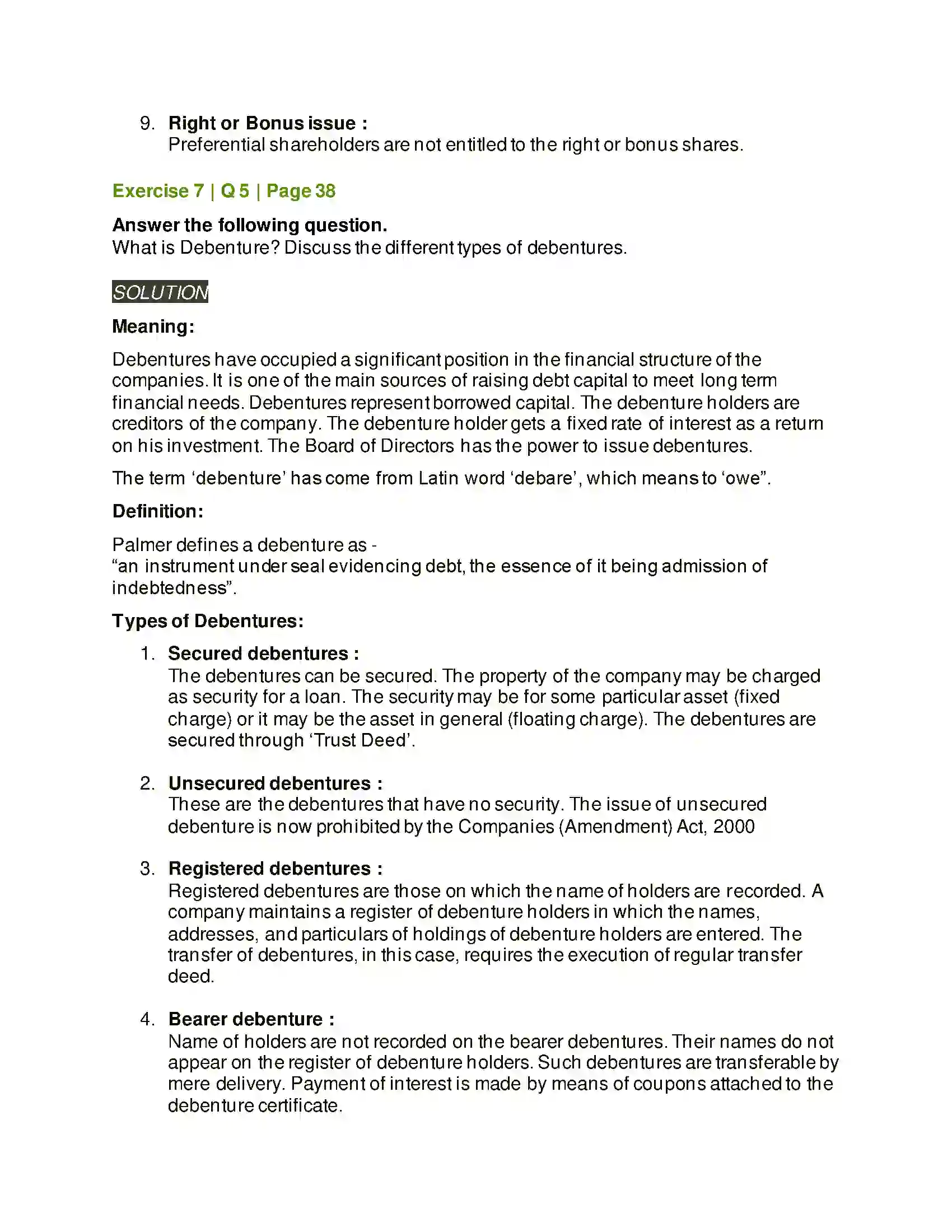 Maharashtra Board Class 12th Secretarial Practice Sources of Corporate Finance Solution 36