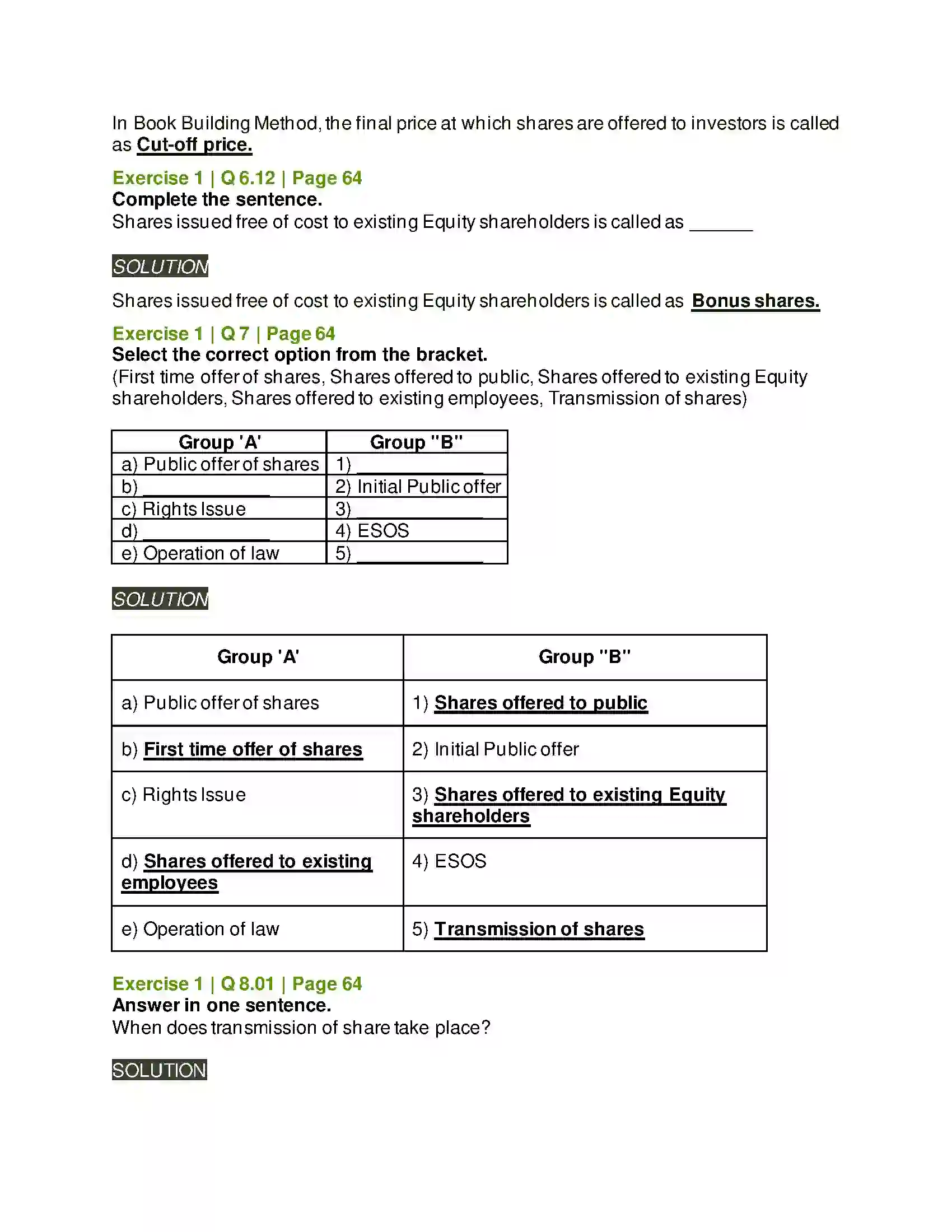 Maharashtra Board Class 12th Secretarial Practice Issue of Shares Solution 14