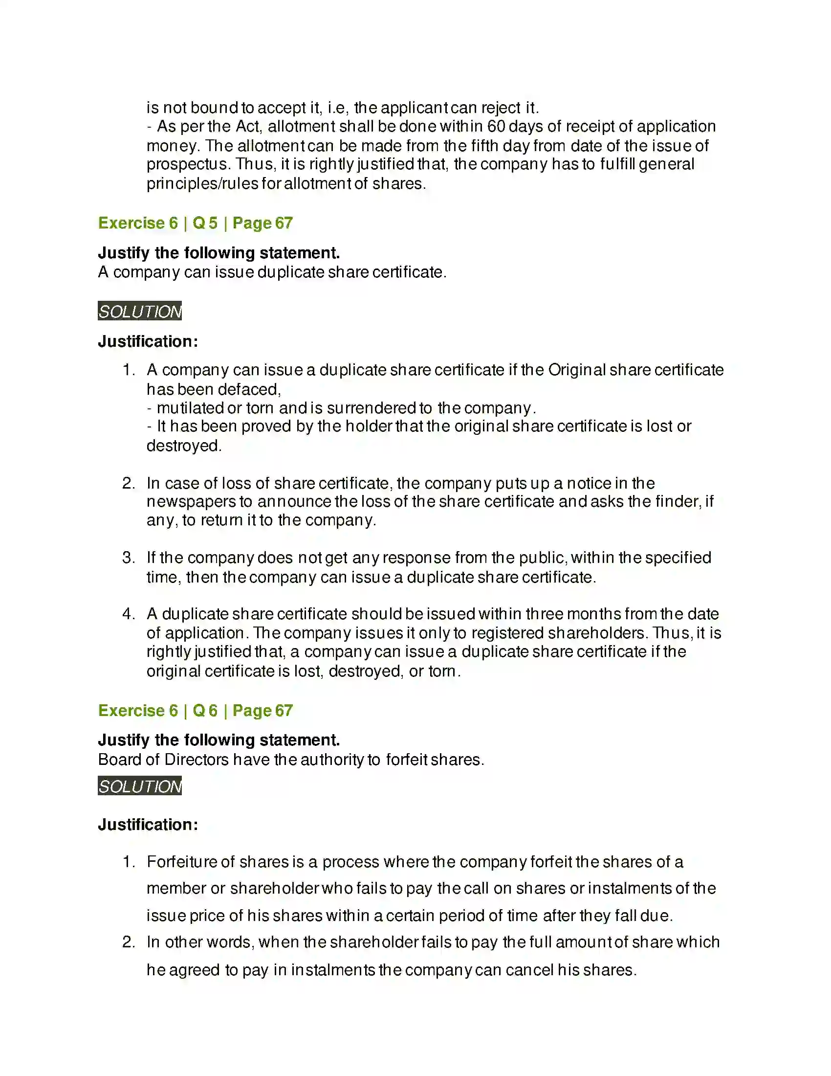 Maharashtra Board Class 12th Secretarial Practice Issue of Shares Solution 41