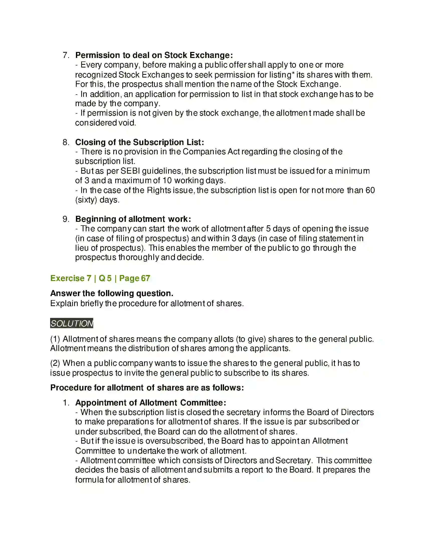 Maharashtra Board Class 12th Secretarial Practice Issue of Shares Solution 49