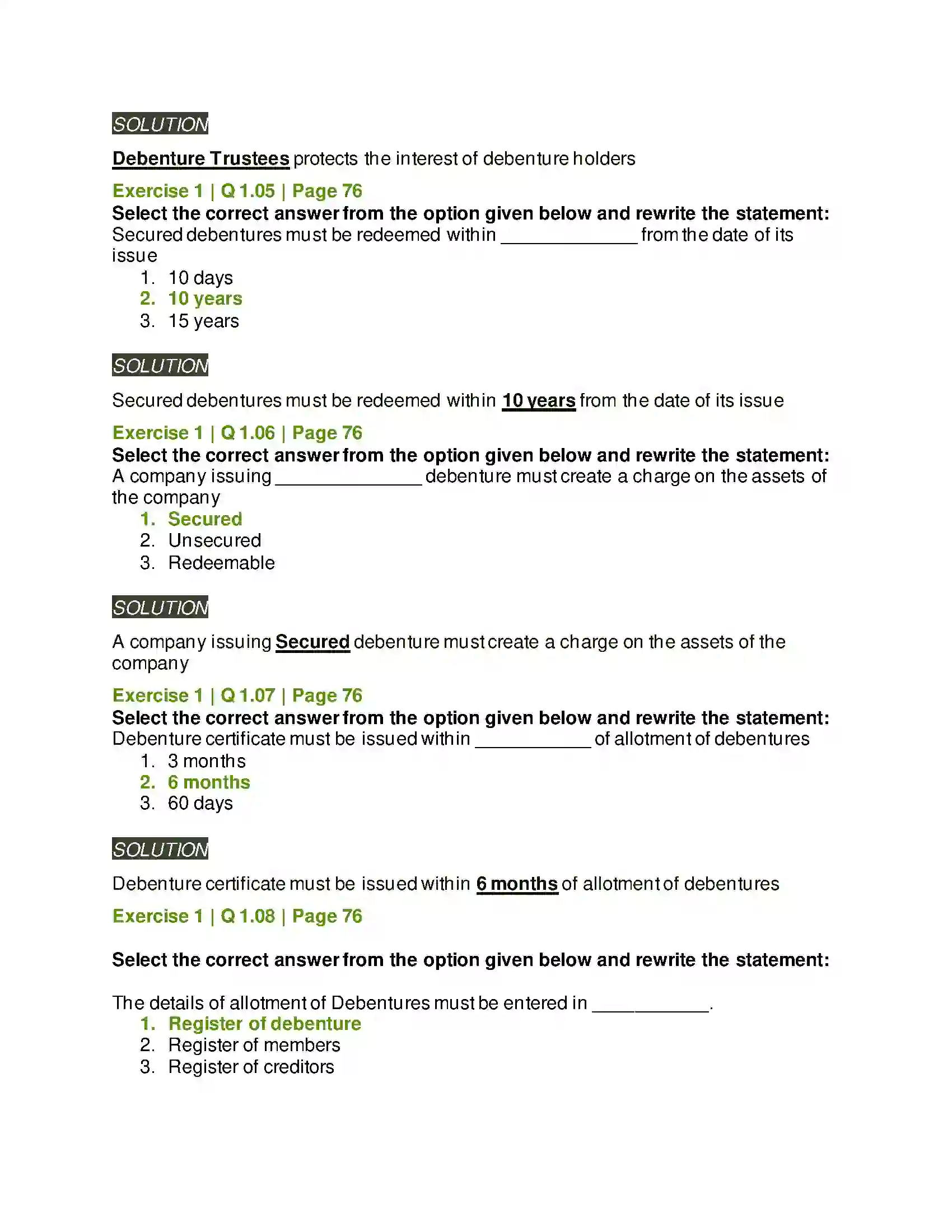Maharashtra Board Class 12th Secretarial Practice Issue of Debentures Solution 2