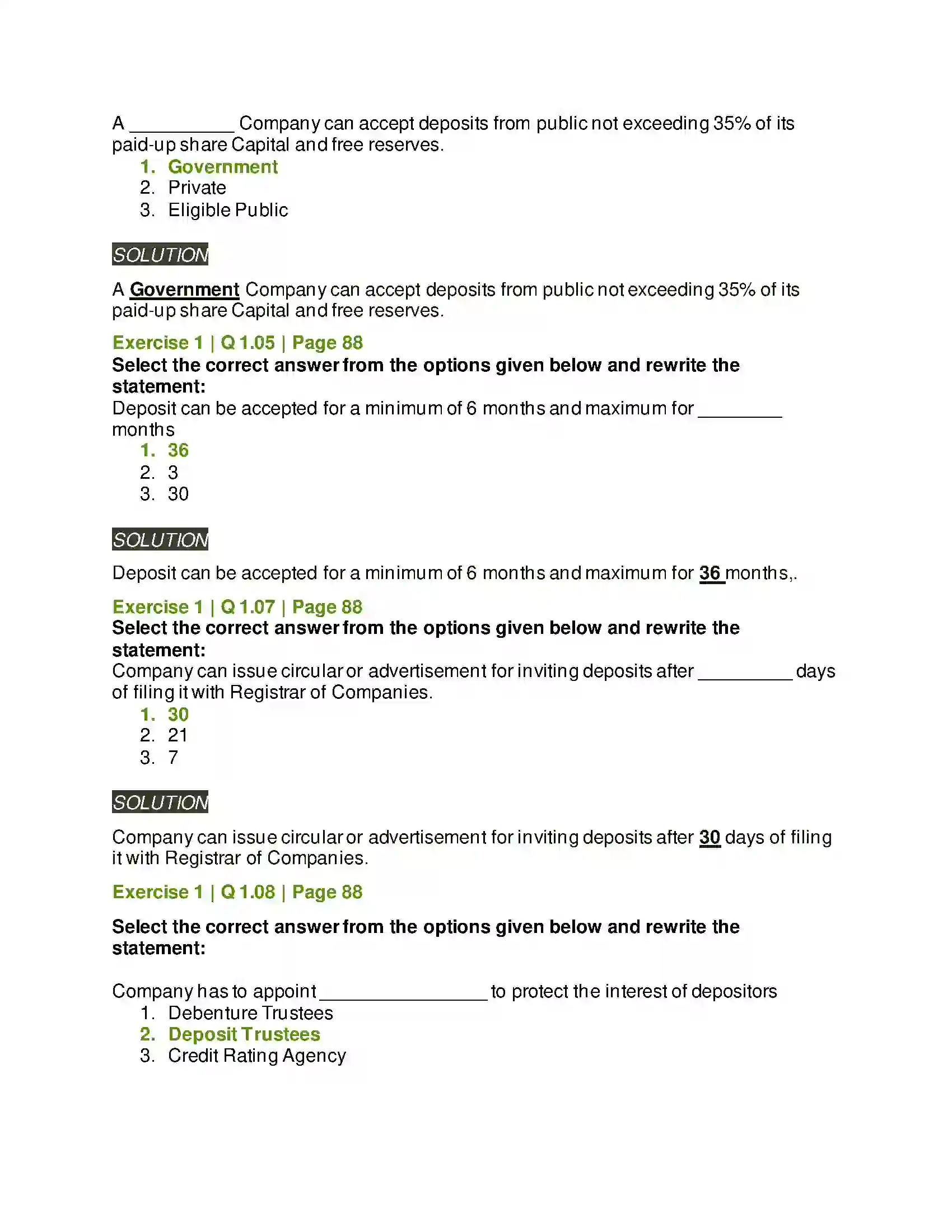 Maharashtra Board Class 12th Secretarial Practice Deposits Solution 2