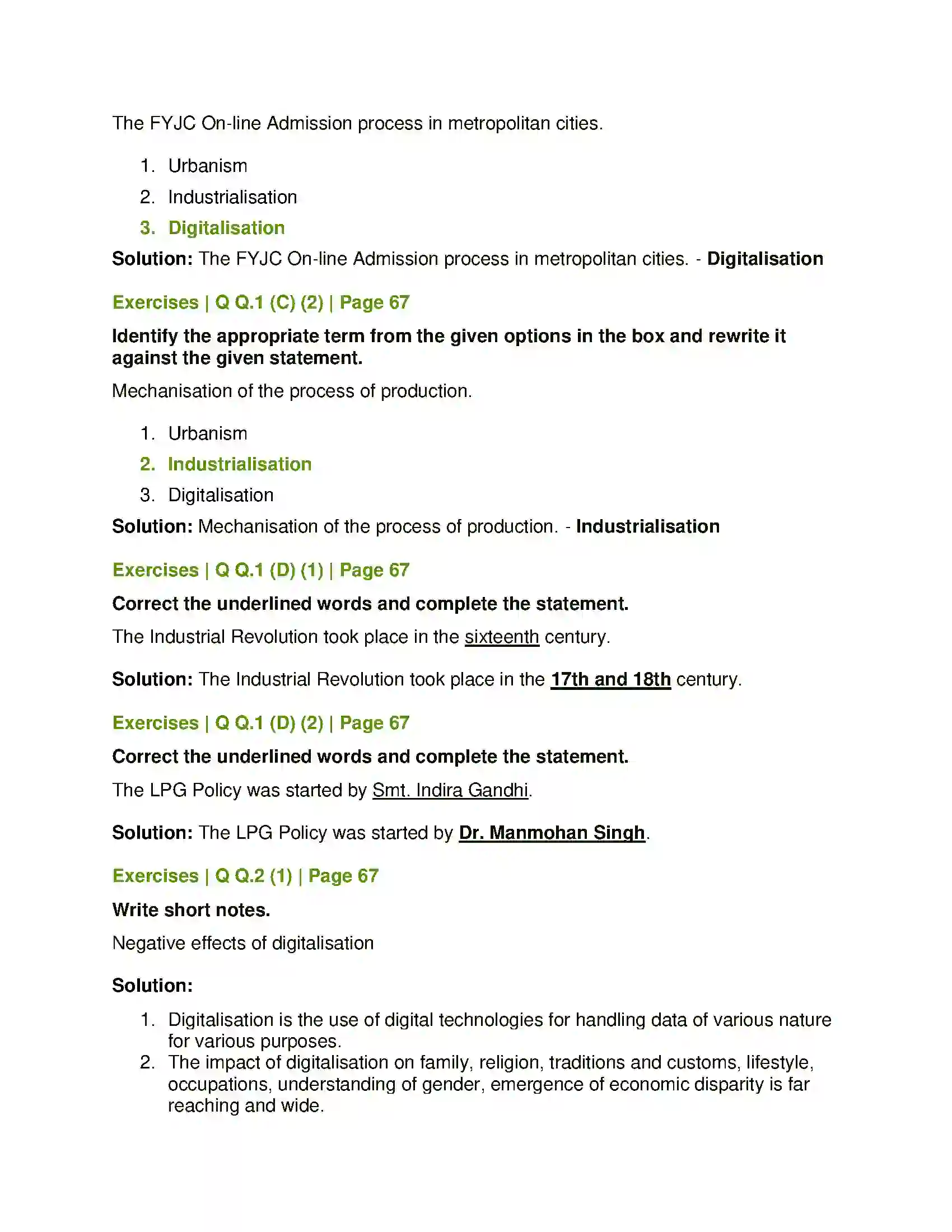 Maharashtra Board Class 12th Sociology - Understanding Indian Society Processes of Social Change in India Solution 2