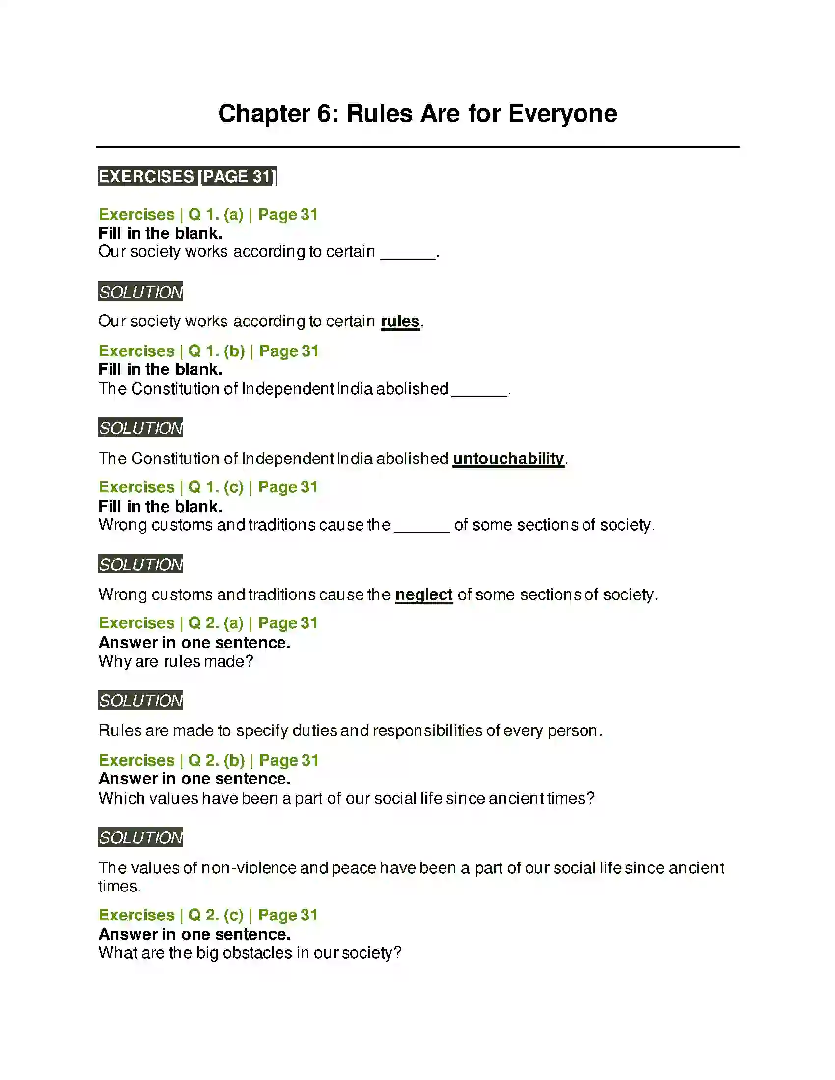 Maharashtra Board Class 5th Environmental Studies - 1 Rules Are for Everyone Solution 1