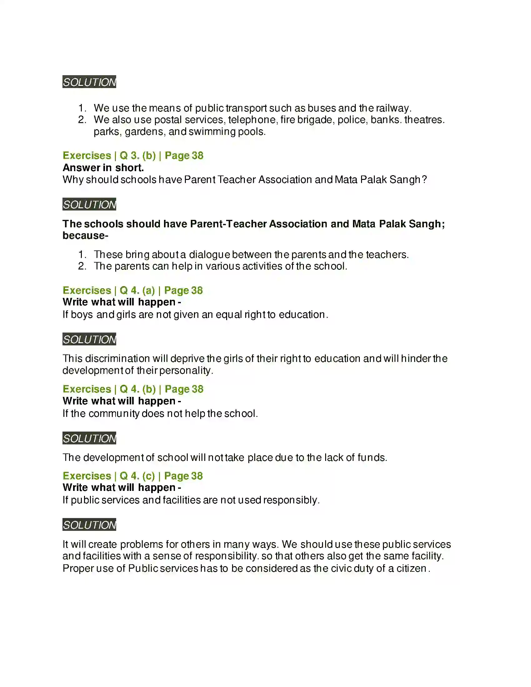 Maharashtra Board Class 5th Environmental Studies - 1 Public Facilities and My School Solution 2