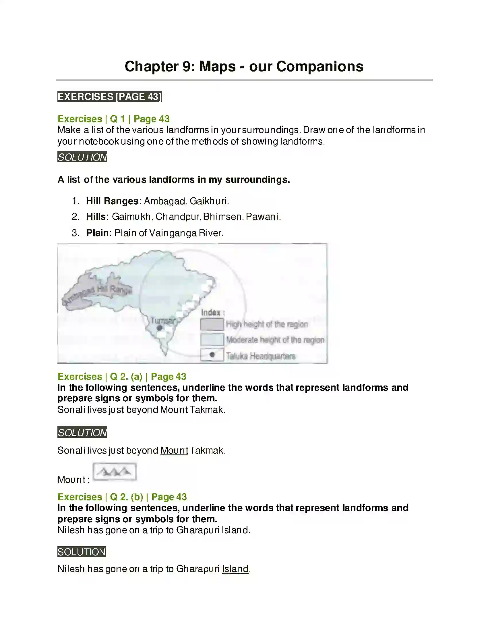 Maharashtra Board Class 5th Environmental Studies - 1 Maps - Our Companions Solution 1