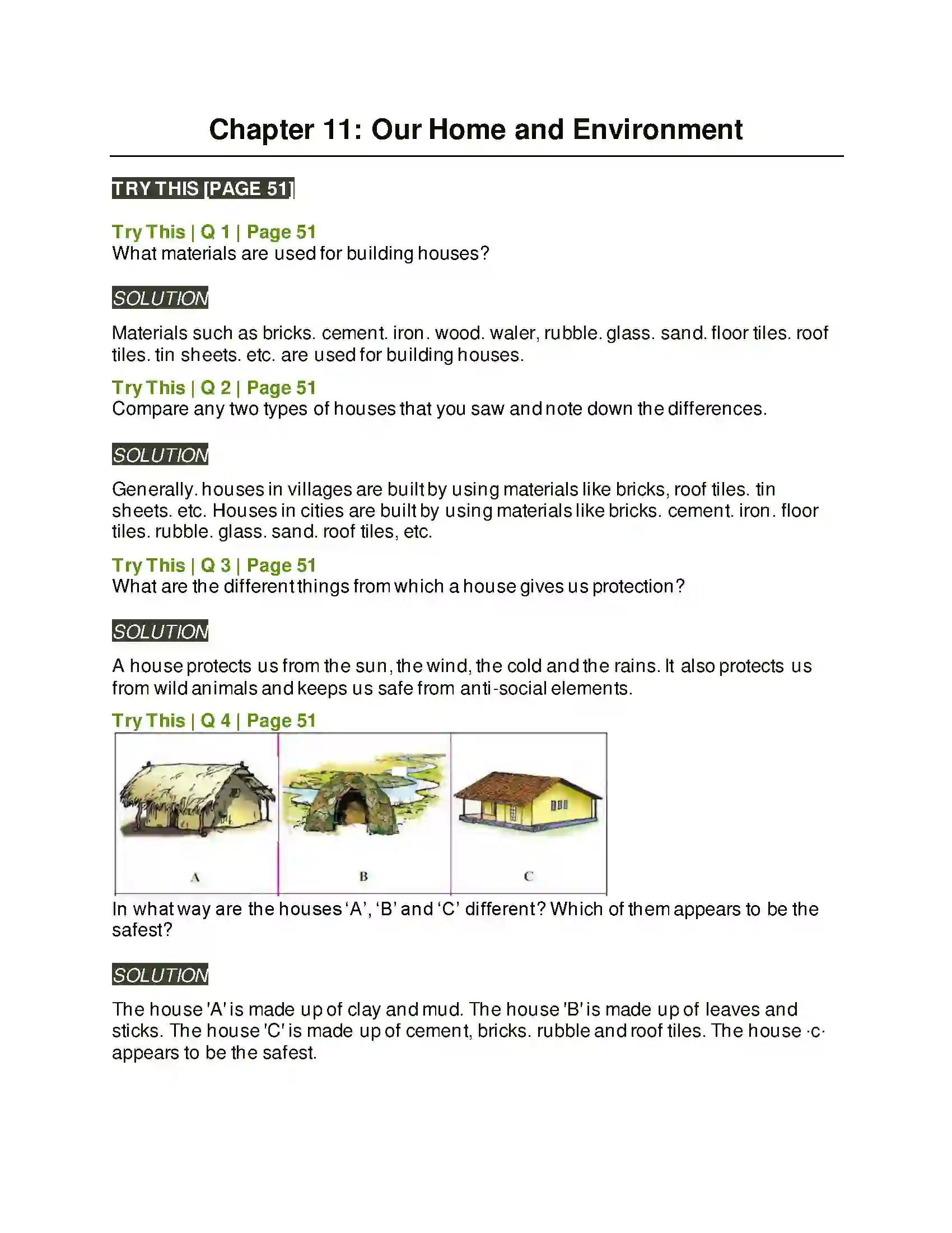 Maharashtra Board Class 5th Environmental Studies - 1 Our Home and Environment Solution 1