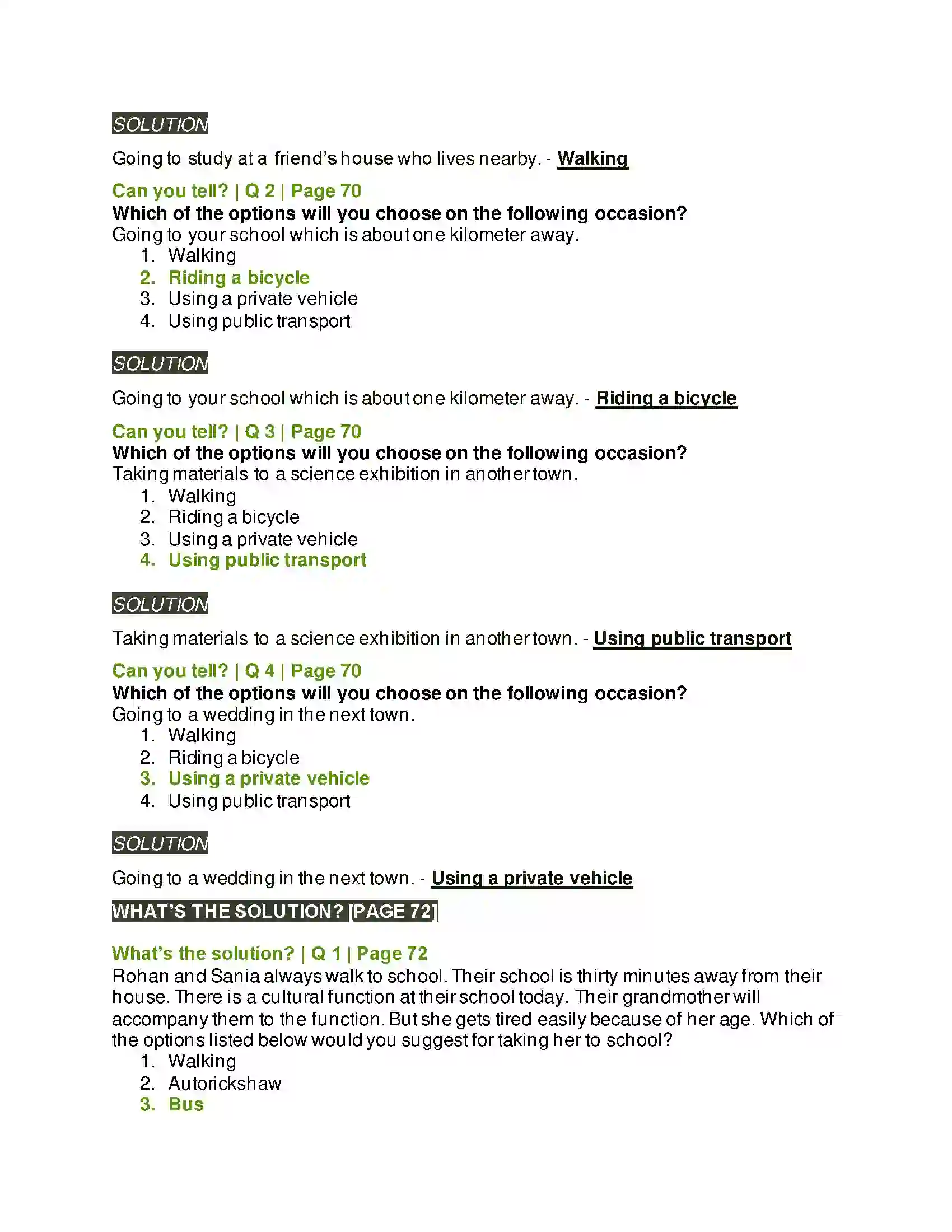 Maharashtra Board Class 5th Environmental Studies - 1 Transport Solution 3