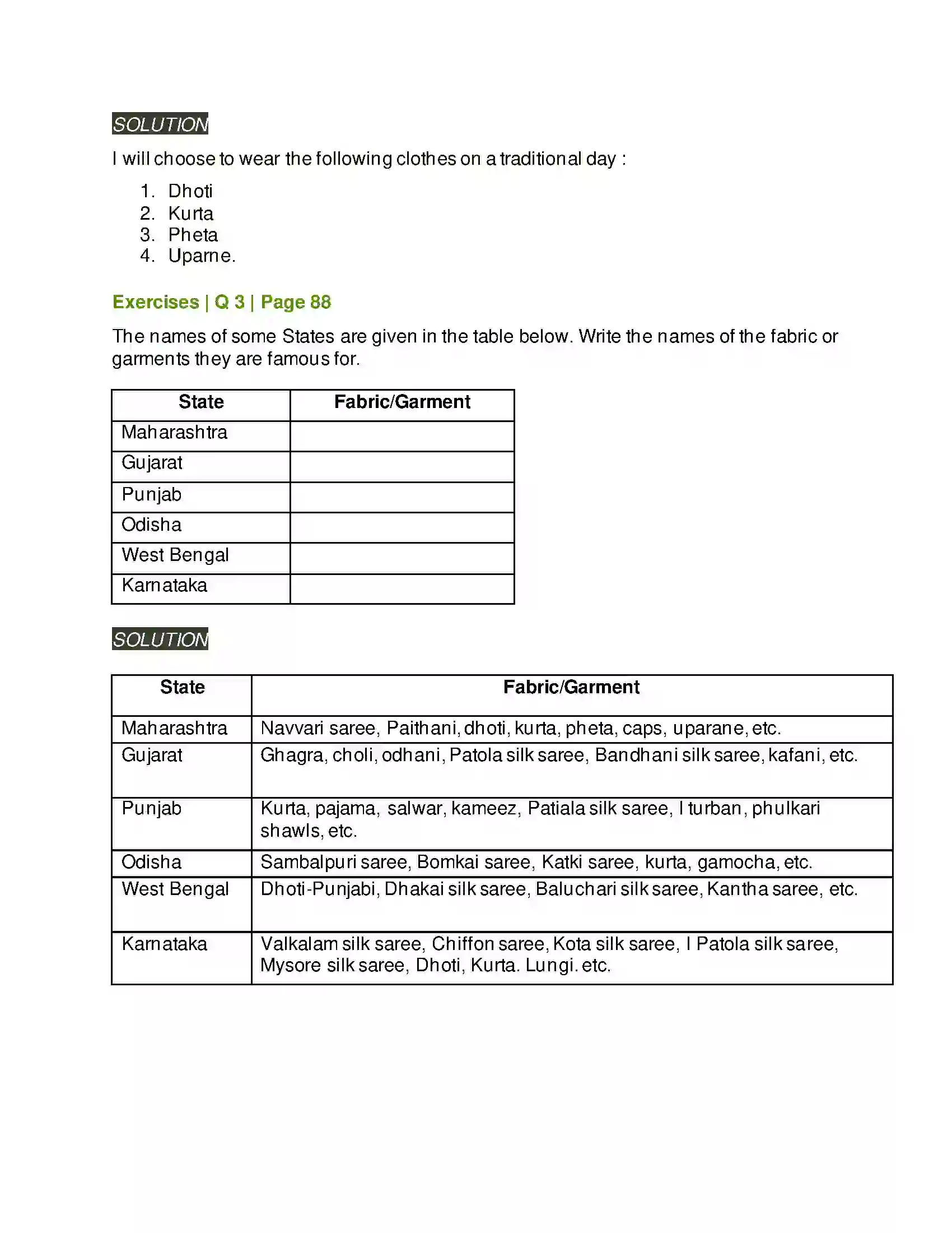 Maharashtra Board Class 5th Environmental Studies - 1 Clothes - Our Necessity Solution 2