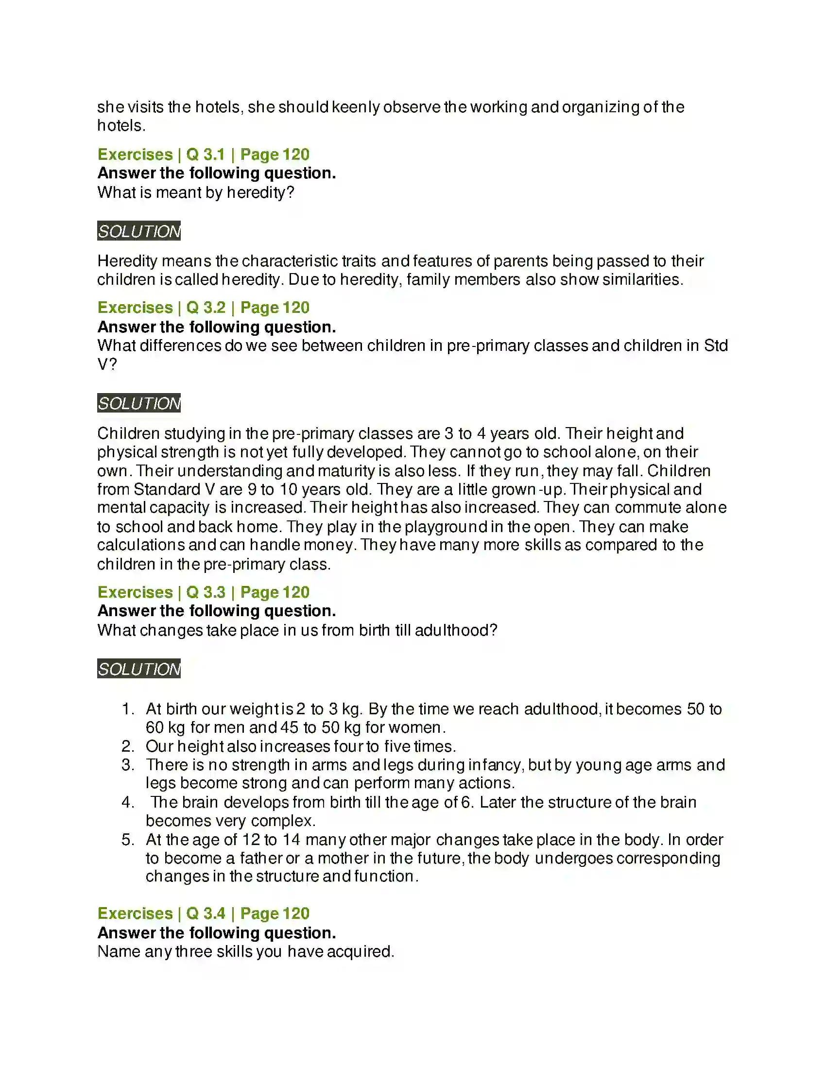 Maharashtra Board Class 5th Environmental Studies - 1 Growth and Personality Development Solution 4