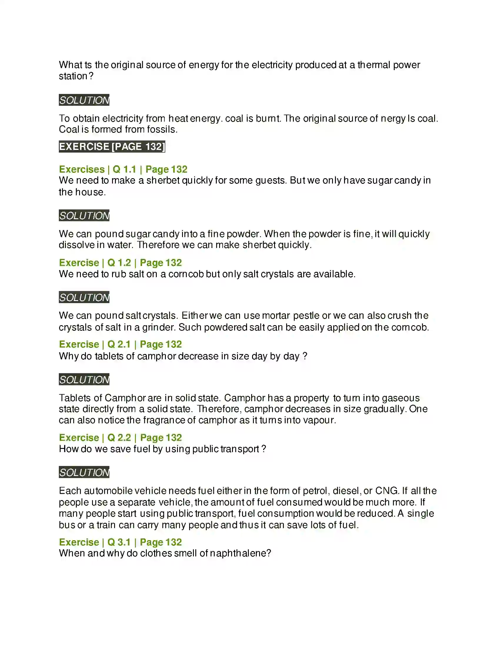 Maharashtra Board Class 5th Environmental Studies - 1 Substances, Objects and Energy Solution 3