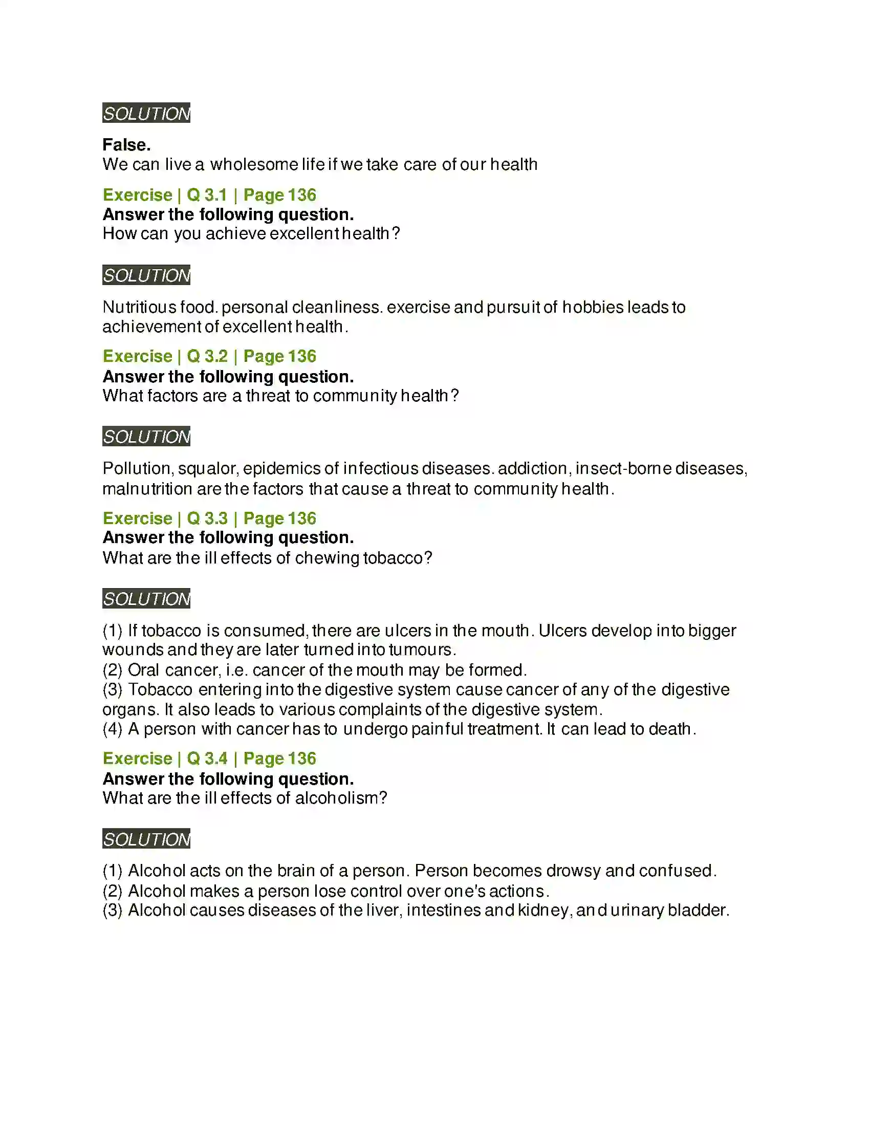Maharashtra Board Class 5th Environmental Studies - 1 Community Health and Hygiene Solution 4