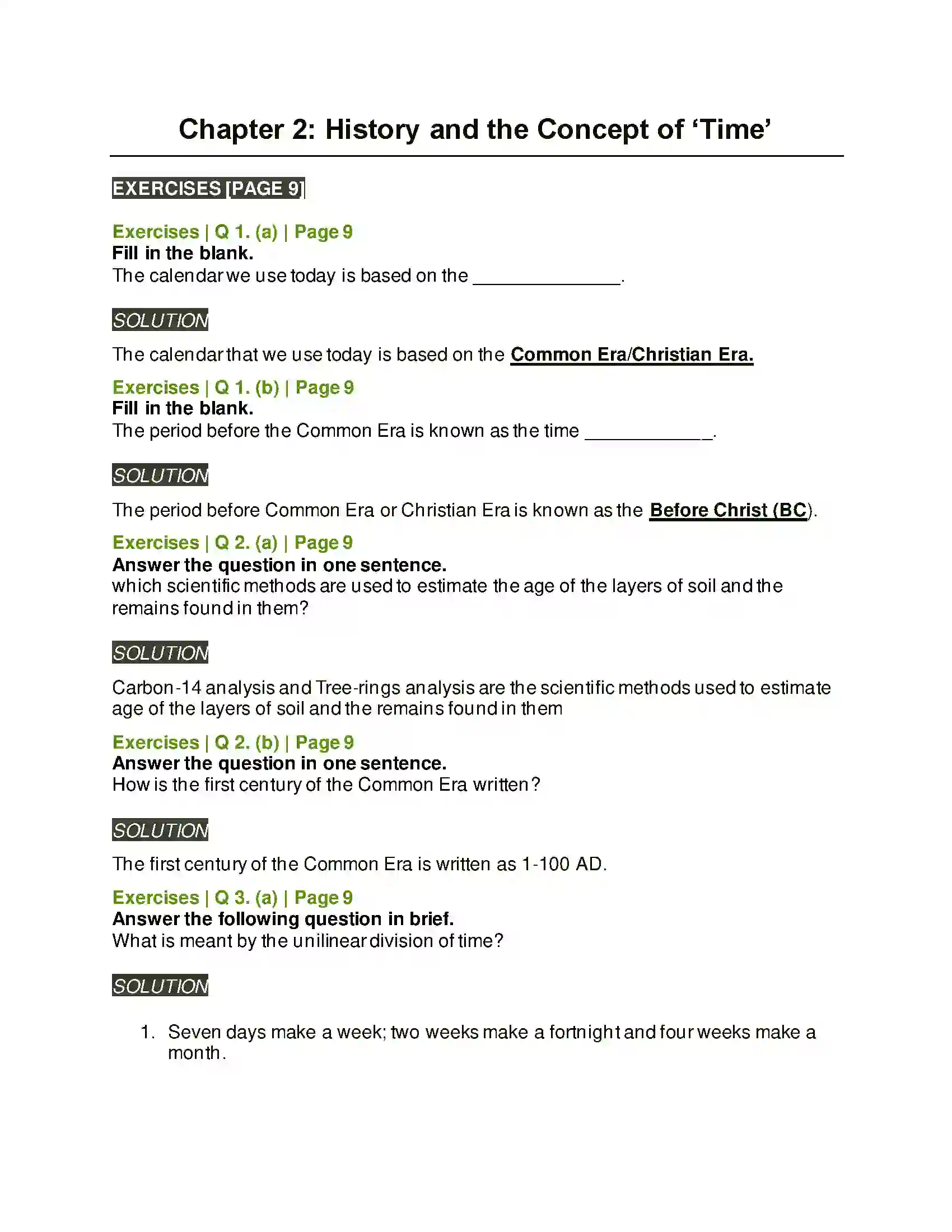 Maharashtra Board Class 5th Environmental Studies - 2 History and the Concept of ‘Time’ Solution 1