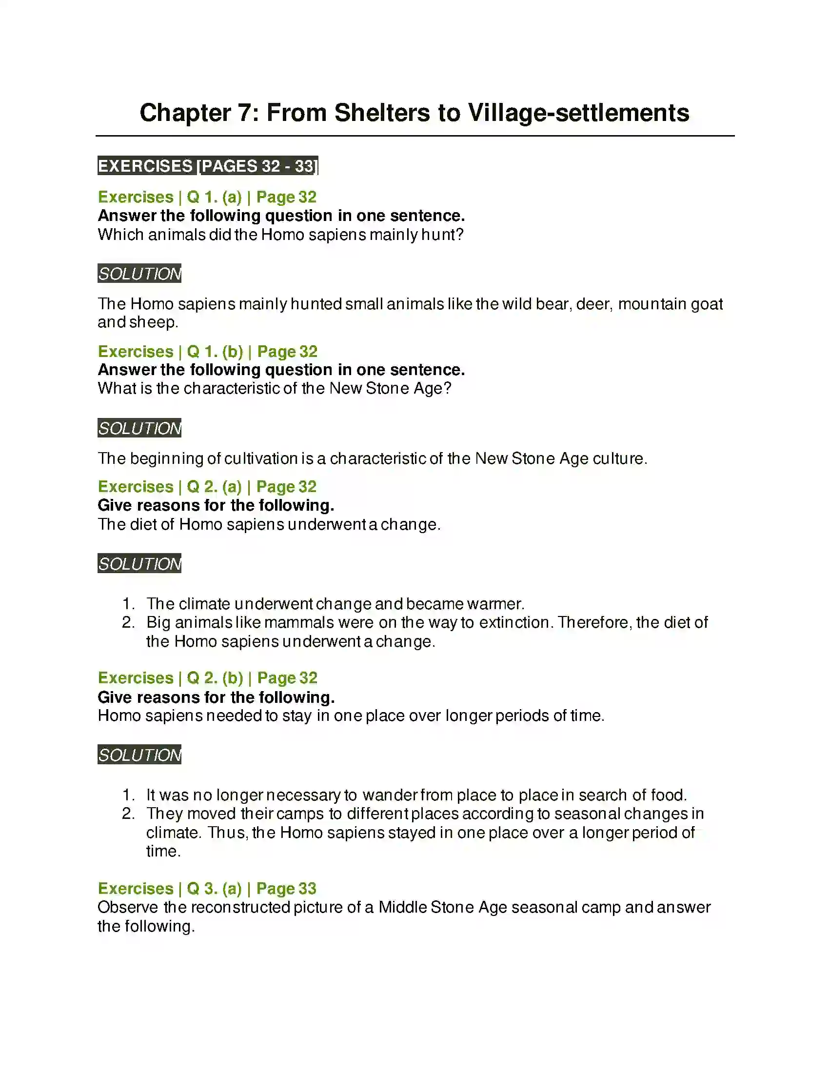 Maharashtra Board Class 5th Environmental Studies - 2 From Shelters to Village-settlements Solution 1