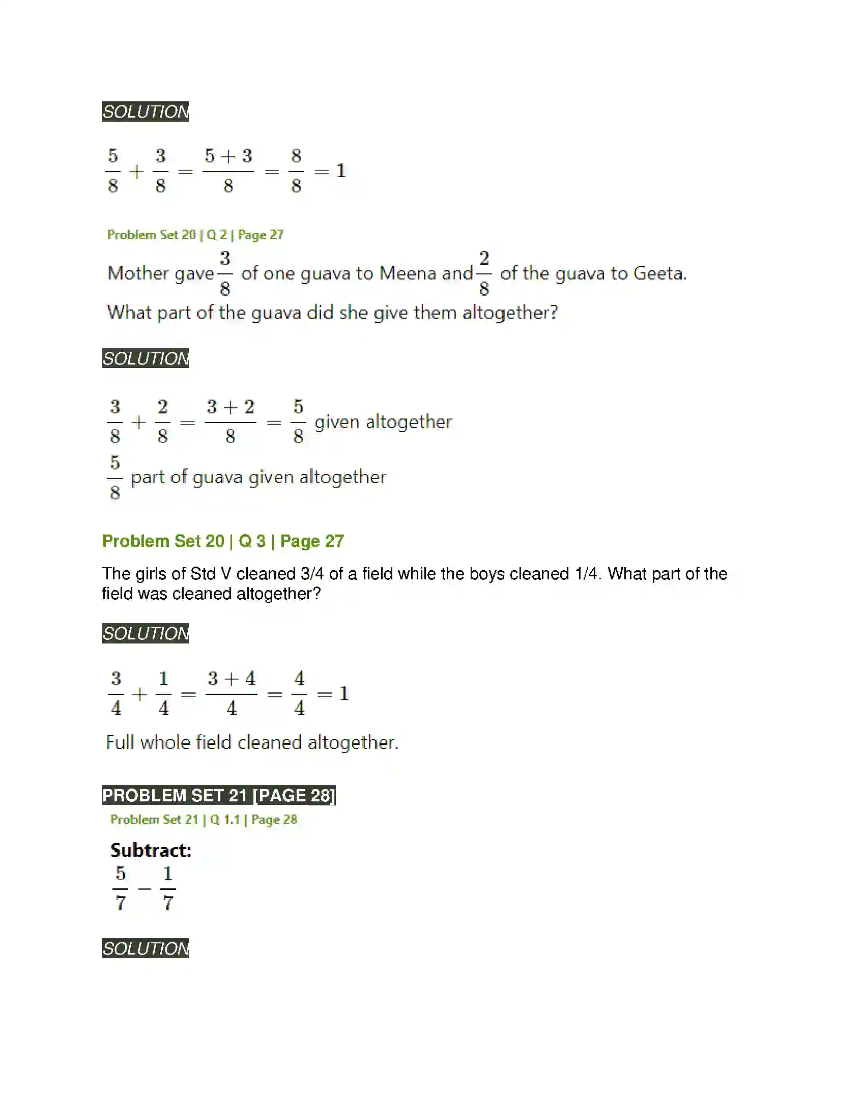 Maharashtra Board Class 5th Mathematics Fractions Solution 19