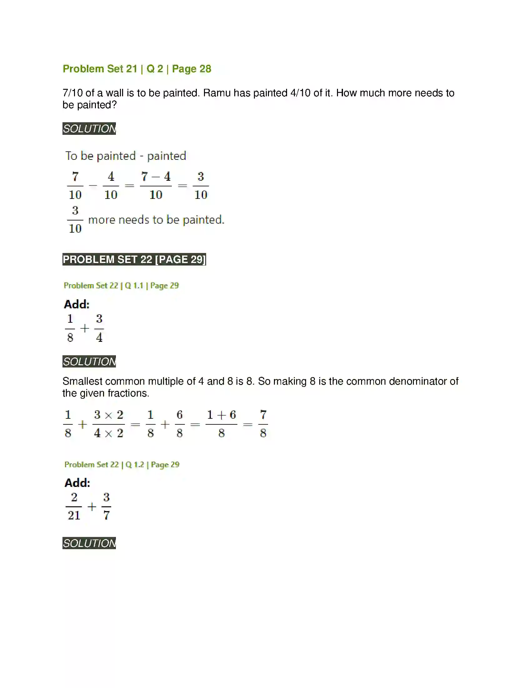 Maharashtra Board Class 5th Mathematics Fractions Solution 22