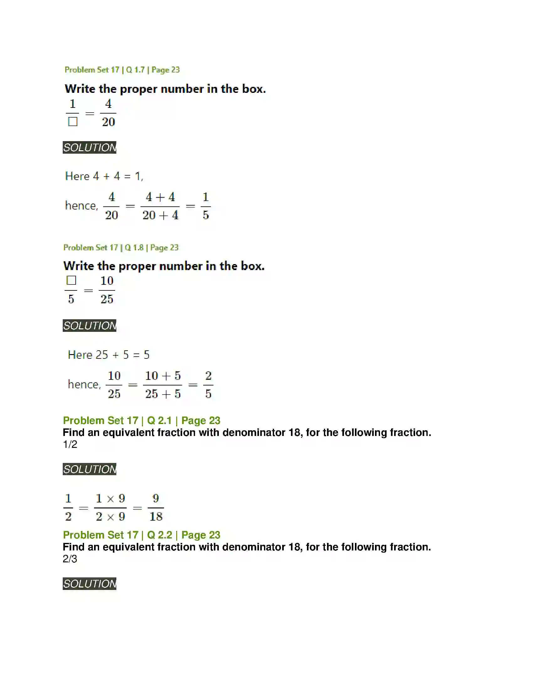 Maharashtra Board Class 5th Mathematics Fractions Solution 3