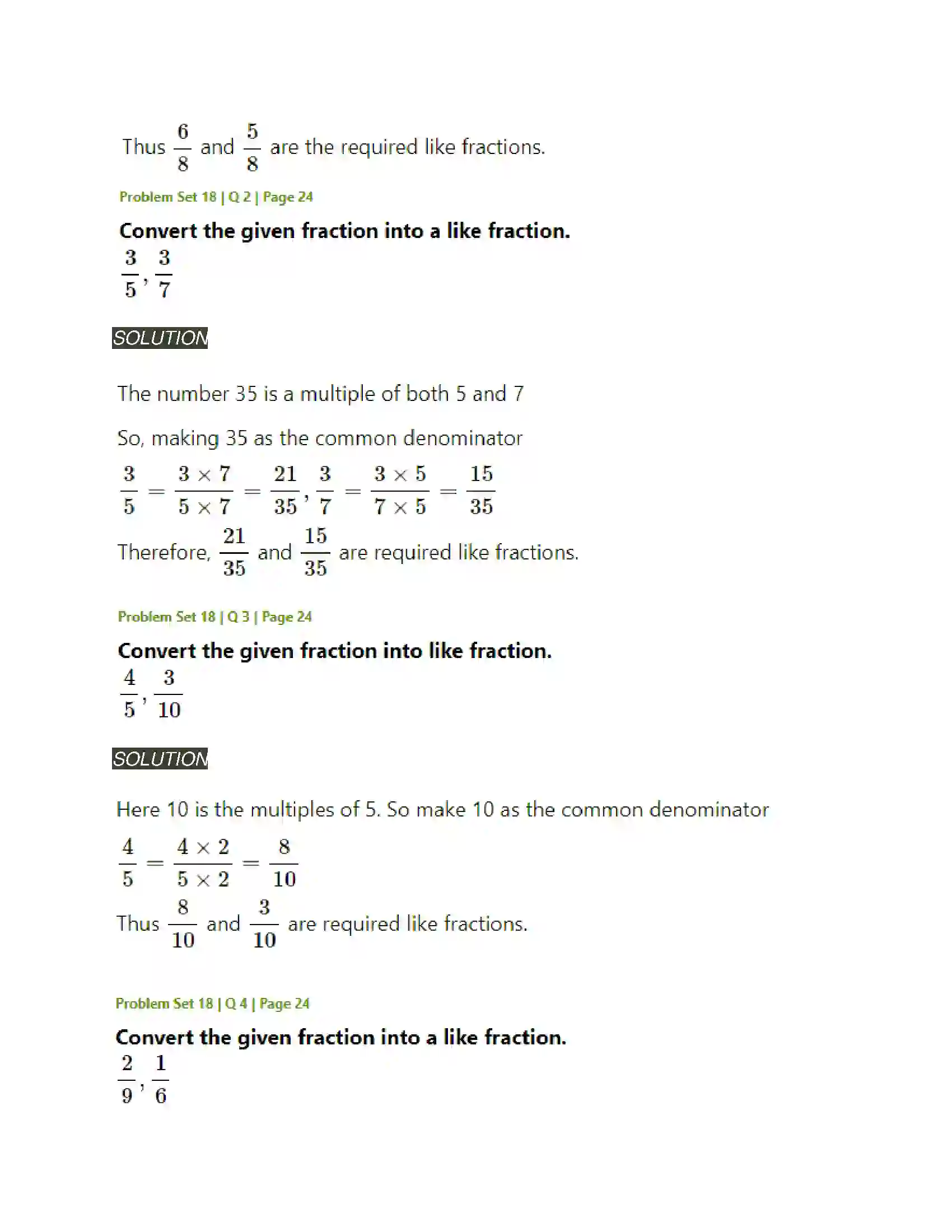 Maharashtra Board Class 5th Mathematics Fractions Solution 8