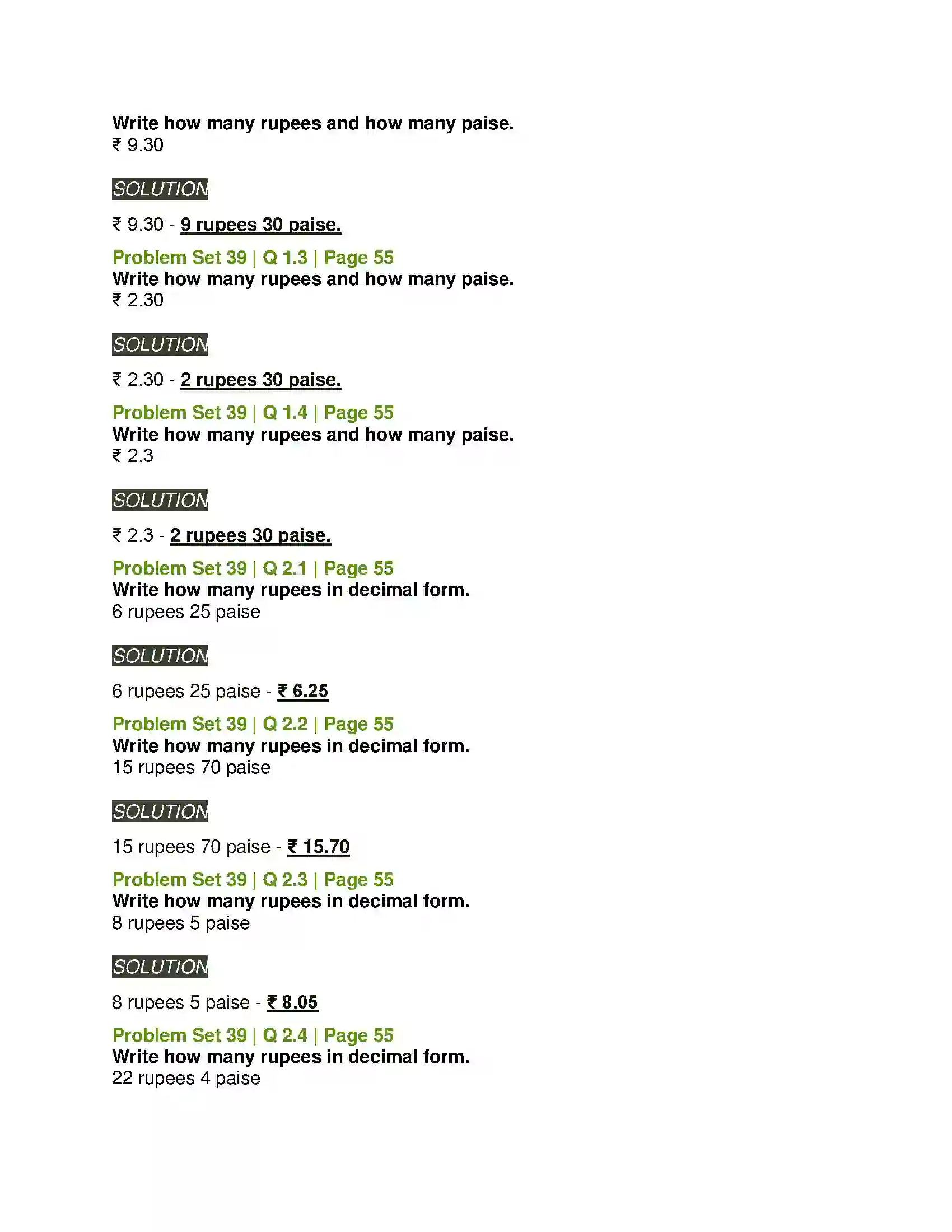 Maharashtra Board Class 5th Mathematics Decimal Fractions Solution 7