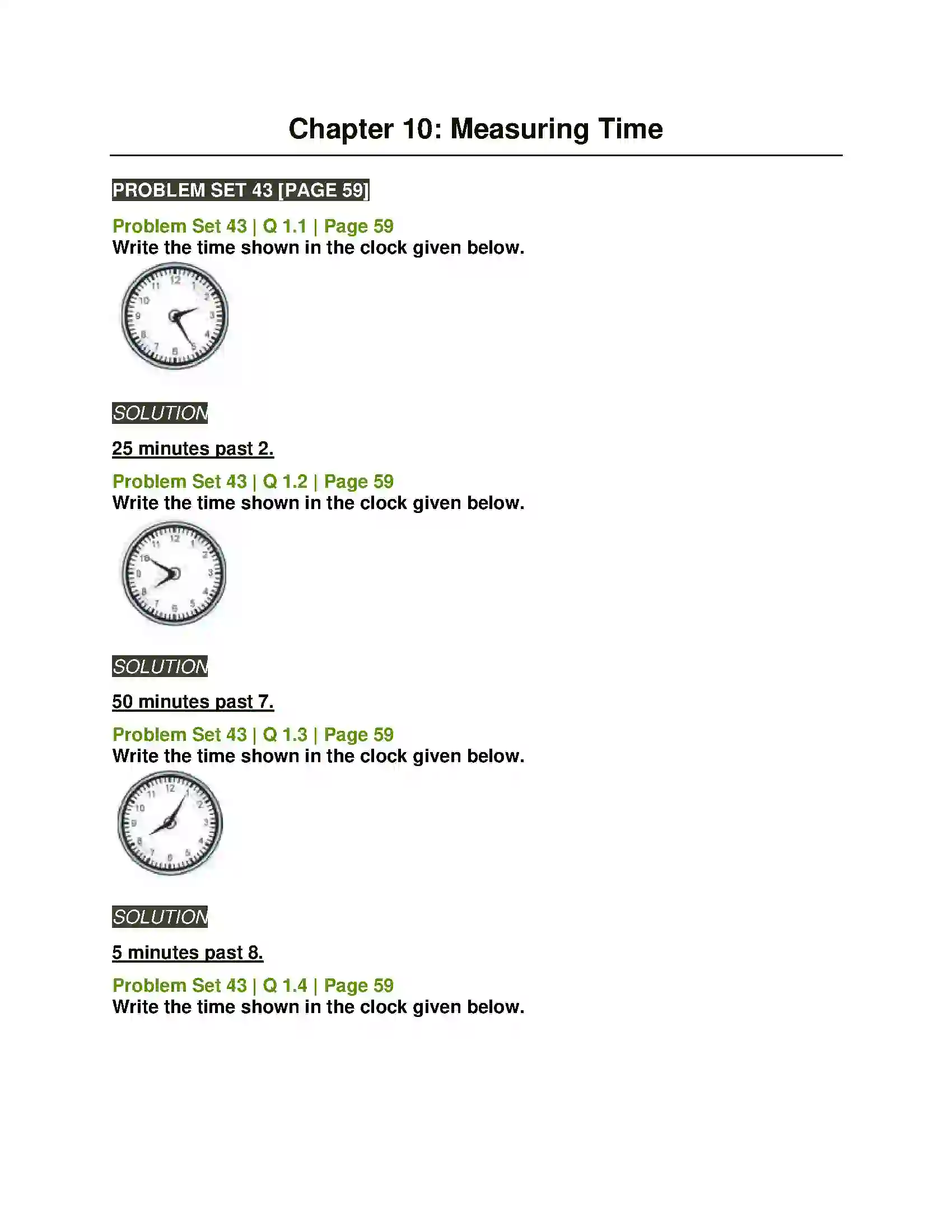 Maharashtra Board Class 5th Mathematics Measuring Time Solution 1