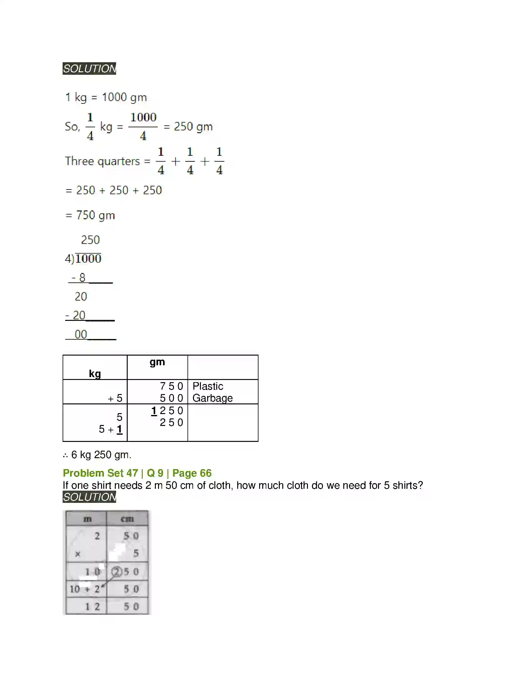 Maharashtra Board Class 5th Mathematics Problems on Measurement Solution 8