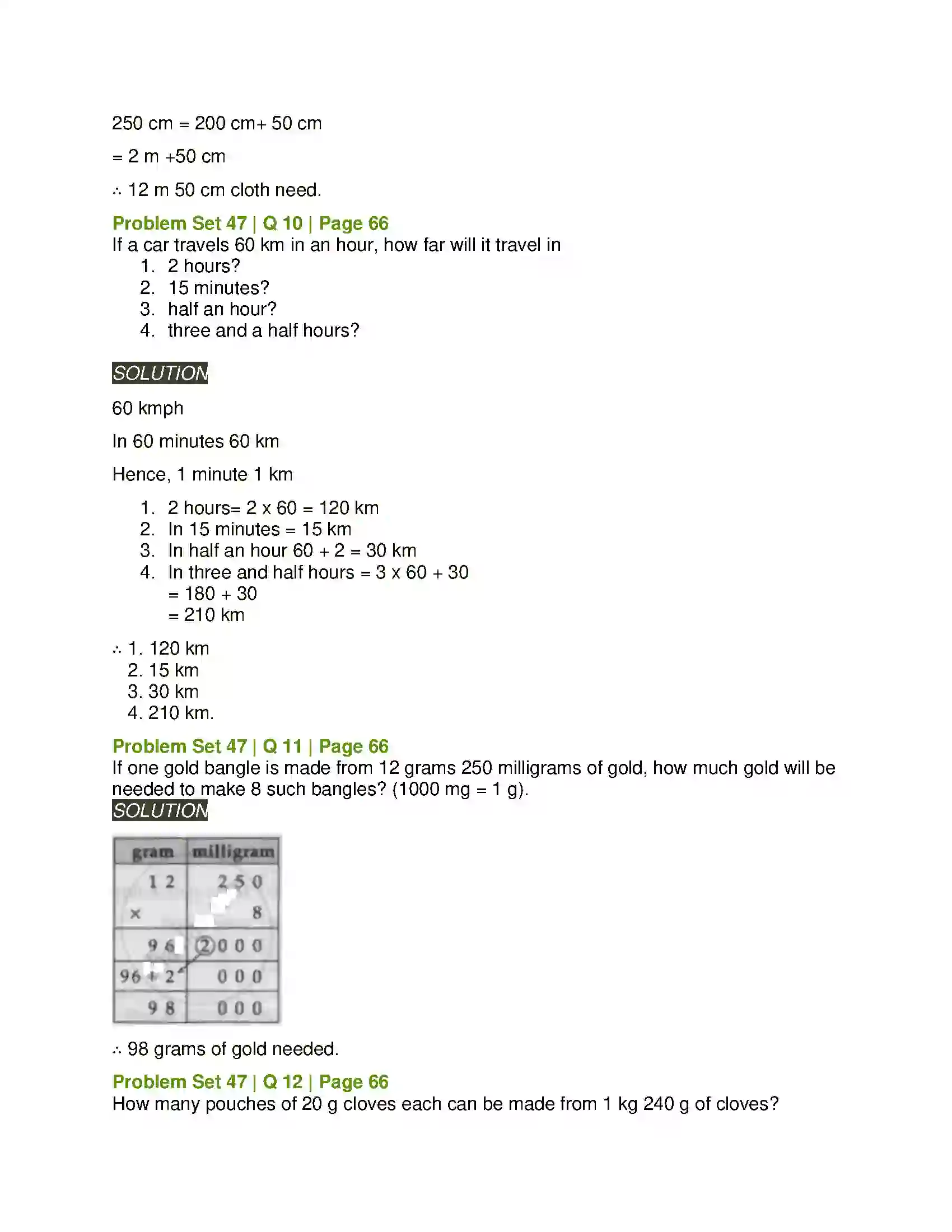 Maharashtra Board Class 5th Mathematics Problems on Measurement Solution 9