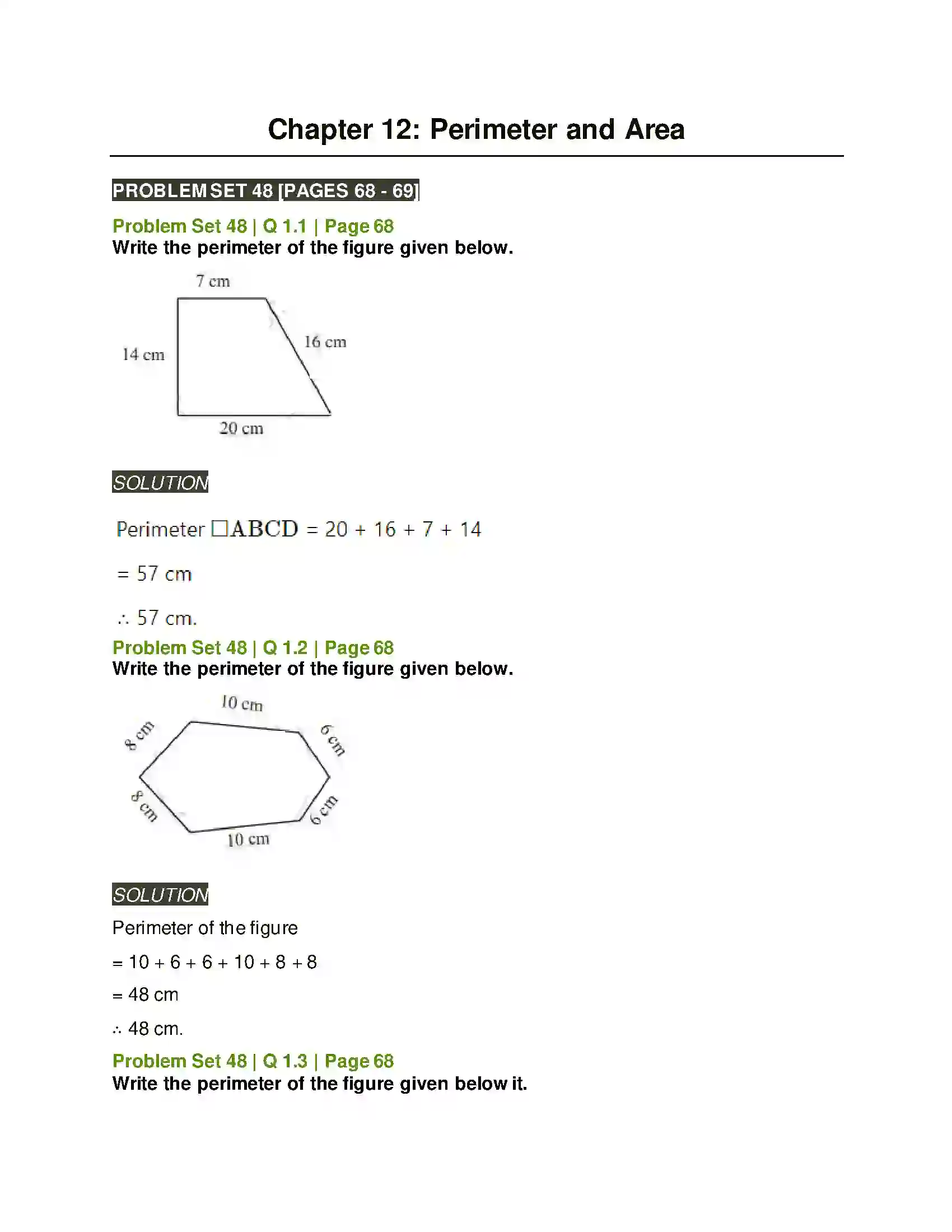 Maharashtra Board Class 5th Mathematics Perimeter and Area Solution 1