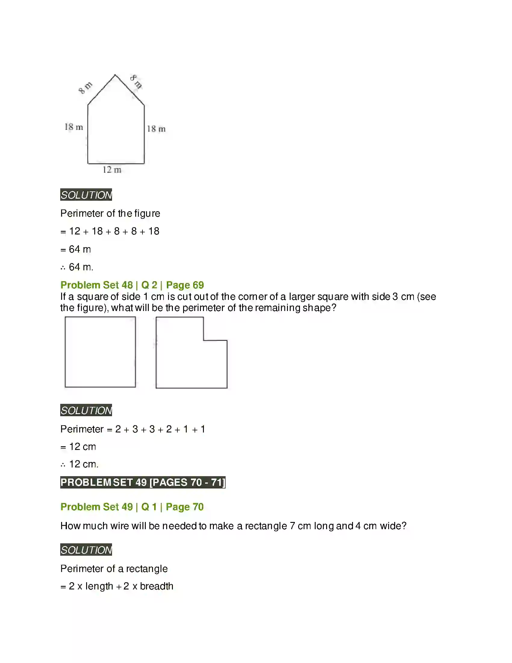 Maharashtra Board Class 5th Mathematics Perimeter and Area Solution 2