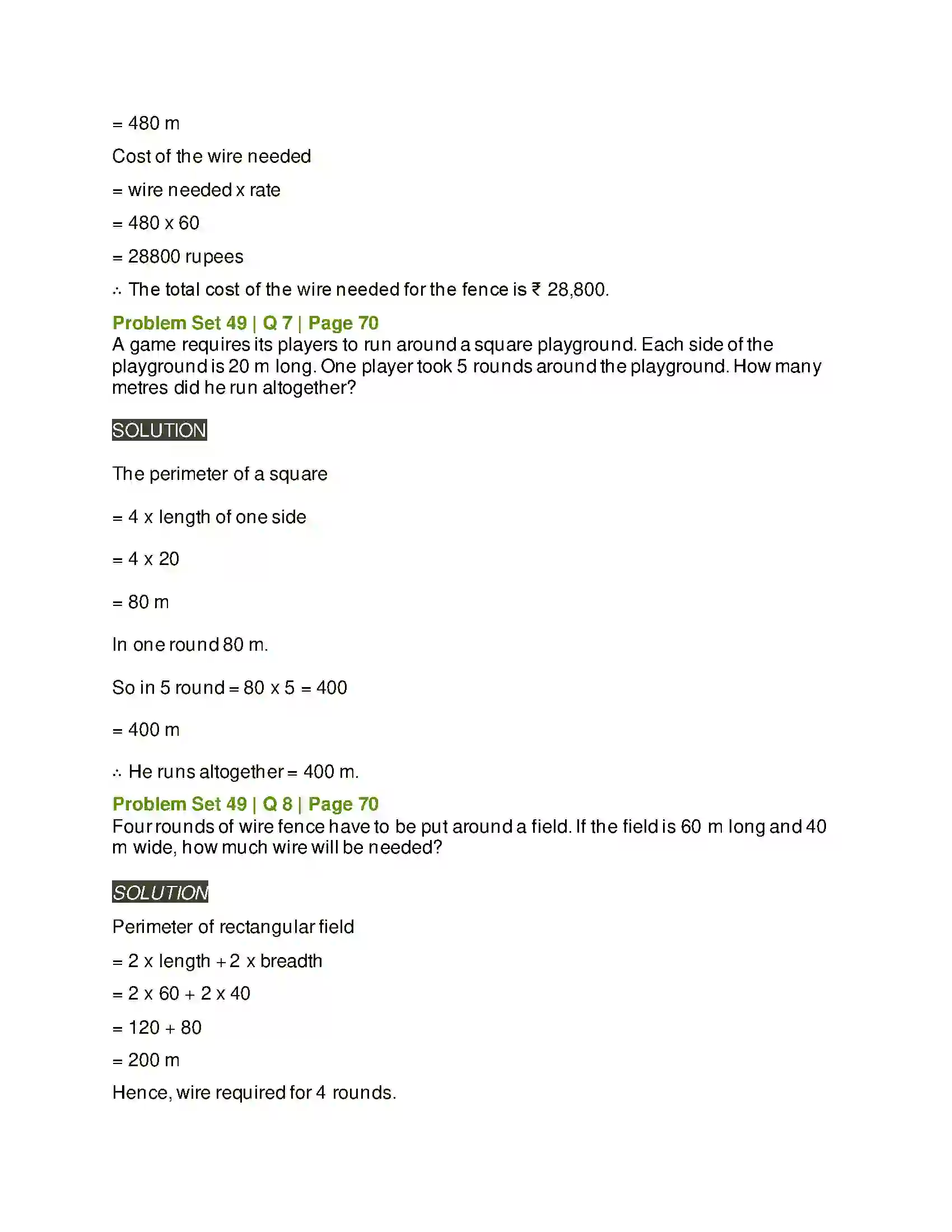 Maharashtra Board Class 5th Mathematics Perimeter and Area Solution 5