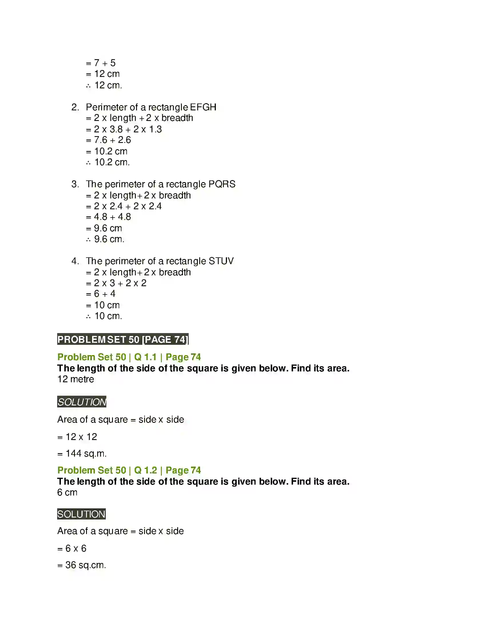 Maharashtra Board Class 5th Mathematics Perimeter and Area Solution 7