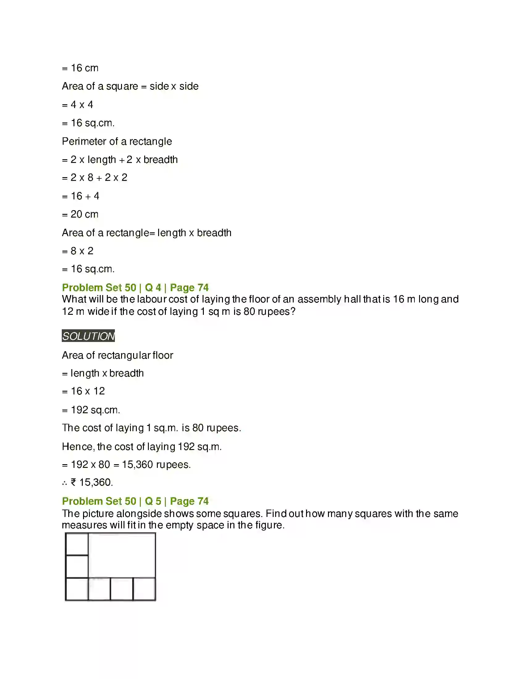 Maharashtra Board Class 5th Mathematics Perimeter and Area Solution 9