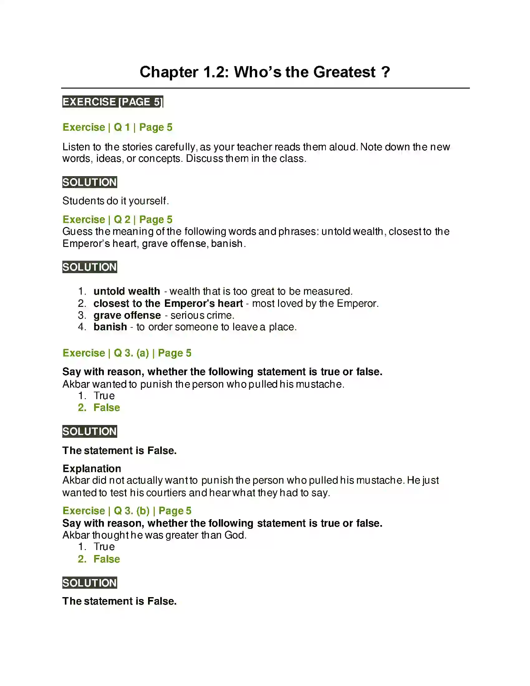 Maharashtra Board Class 6th English 1.2 Who’s the Greatest Solution 1