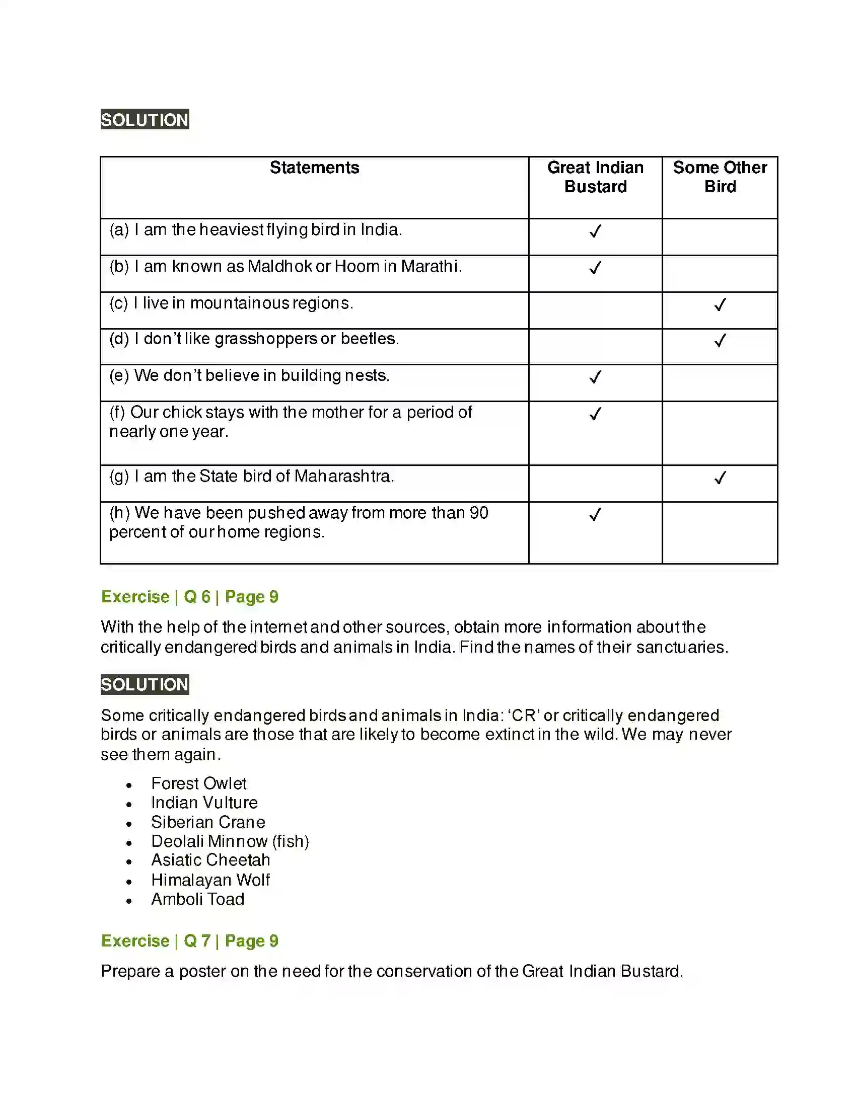 Maharashtra Board Class 6th English 1.3 Autobiography of a Great Indian Bustard Solution 3