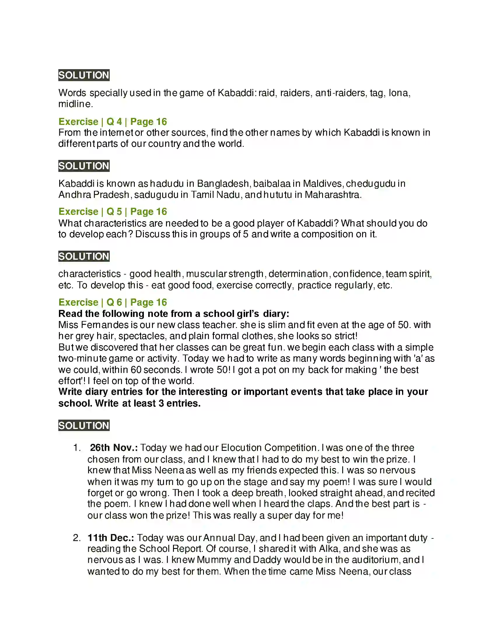 Maharashtra Board Class 6th English 1.5 A Kabaddi Match Solution 3