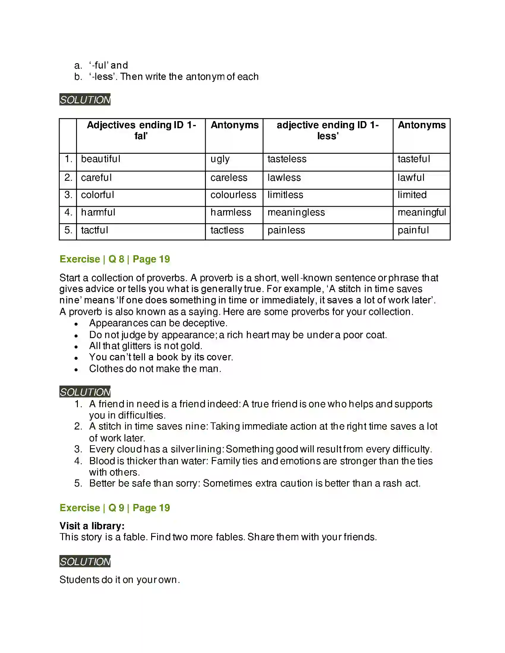 Maharashtra Board Class 6th English 1.6 The Peacock and the Crane Solution 3