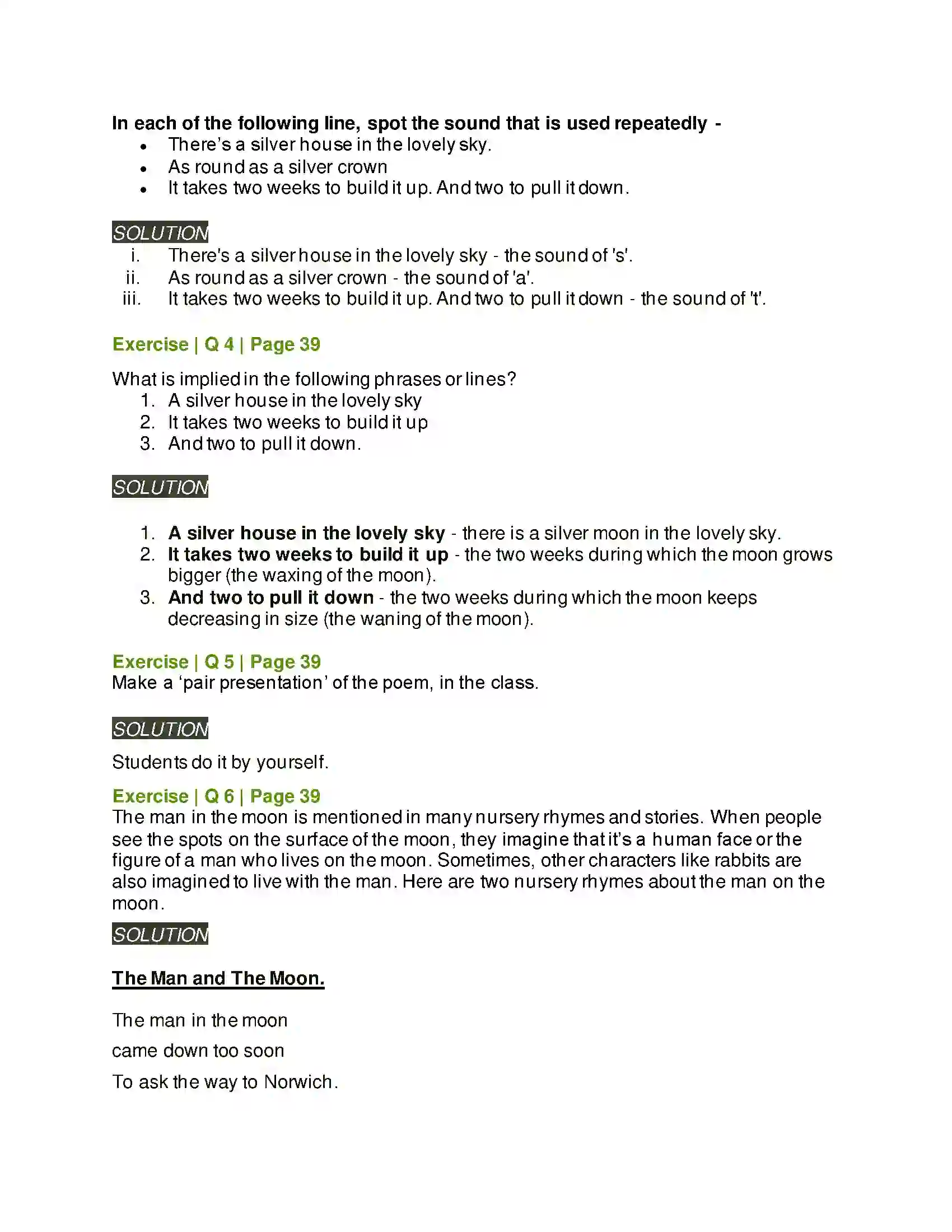 Maharashtra Board Class 6th English 2.5 The Silver House Solution 2